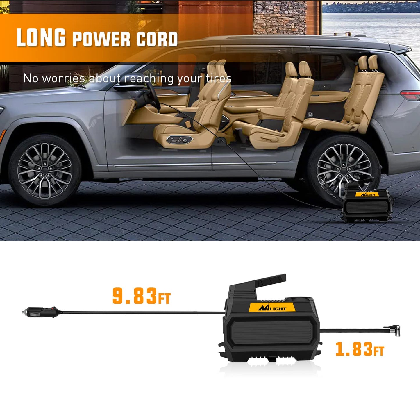 Nilight Tire Inflator Air Compressor Portable Pump