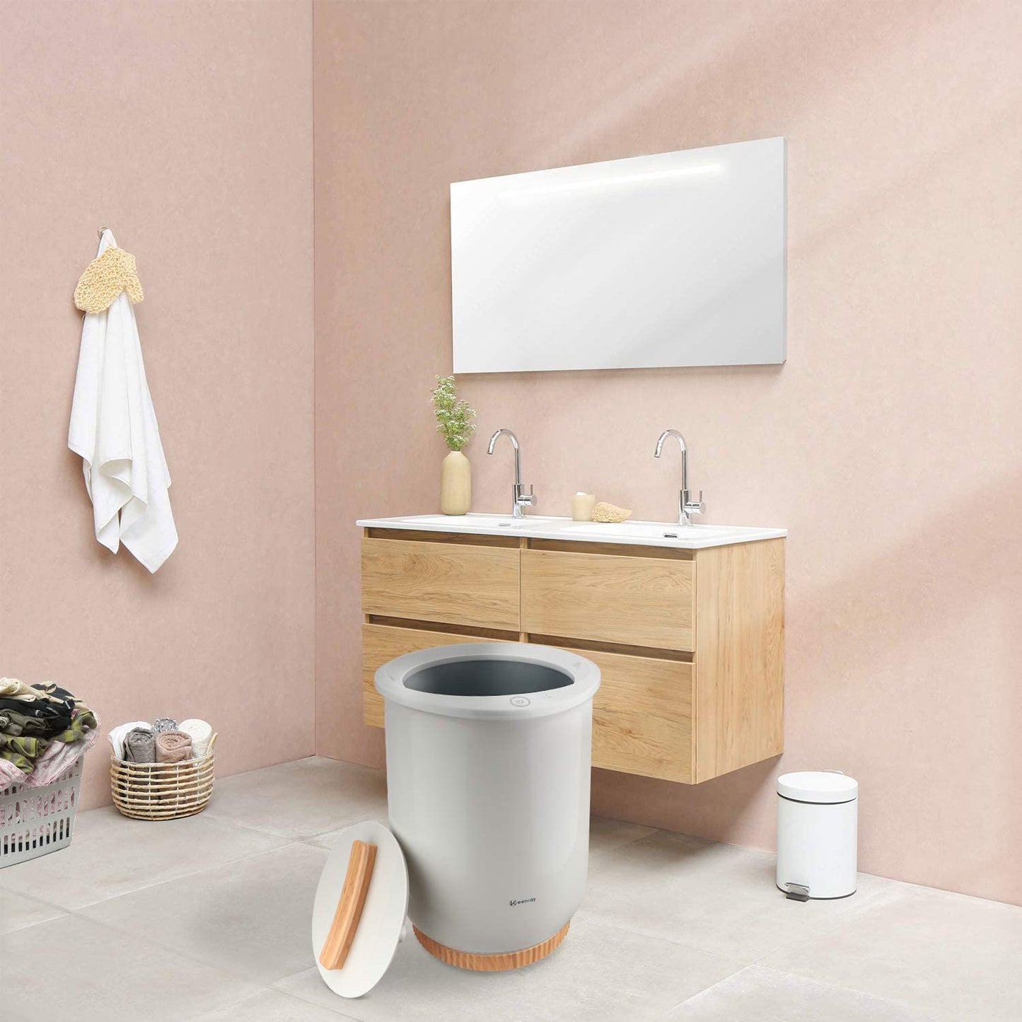 Keenray Bucket Style Towel Warmers, Luxury Warmer, Fog Gray