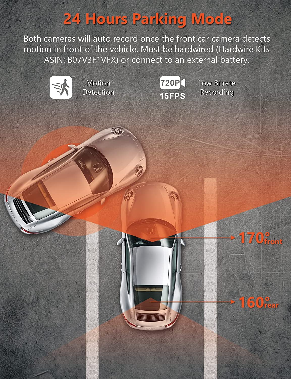 Vantrue S1 4K Dash Cam Built in GPS Speed, Front and Rear Dual 1080P Black