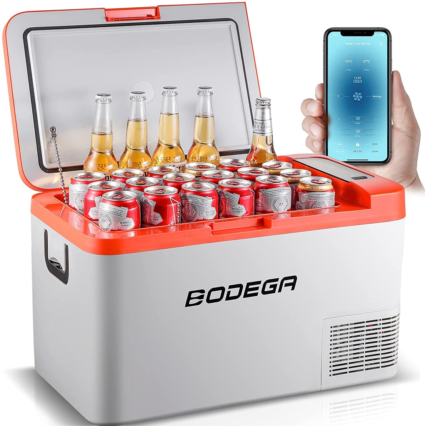 BODEGA 12 Volt Car Refrigerator, 27 Quart(Orange 25L), K 27 Quart(25L)-Orange