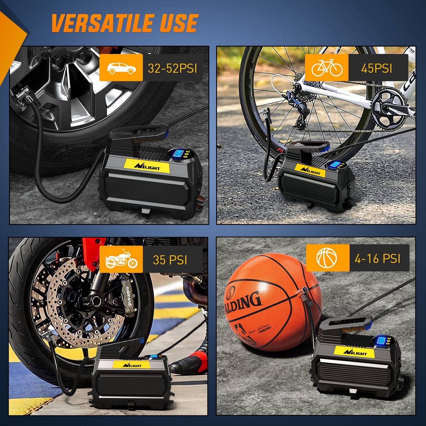 Nilight Tire Inflator Air Compressor Portable Pump