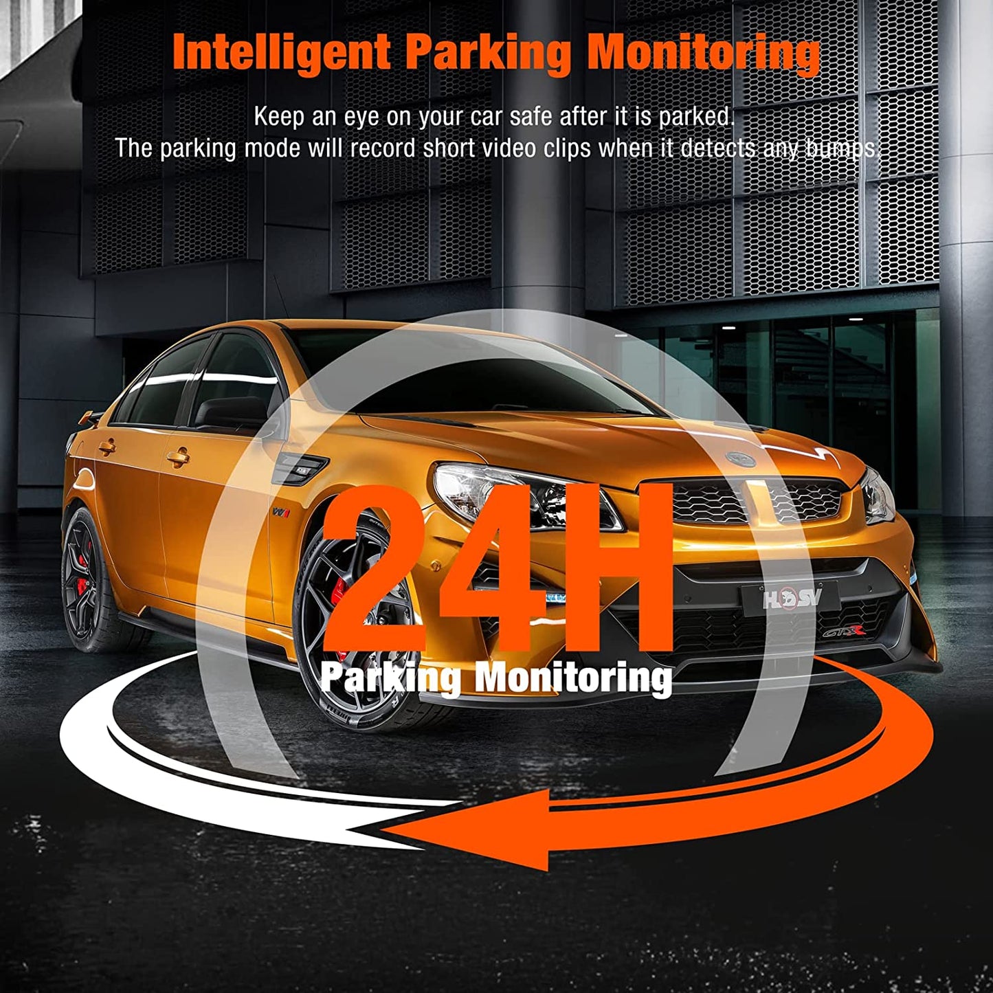 LAMTTO 3 Channel Dash Cam Front and Rear 1080P+720P+720P Car Camera IR Black