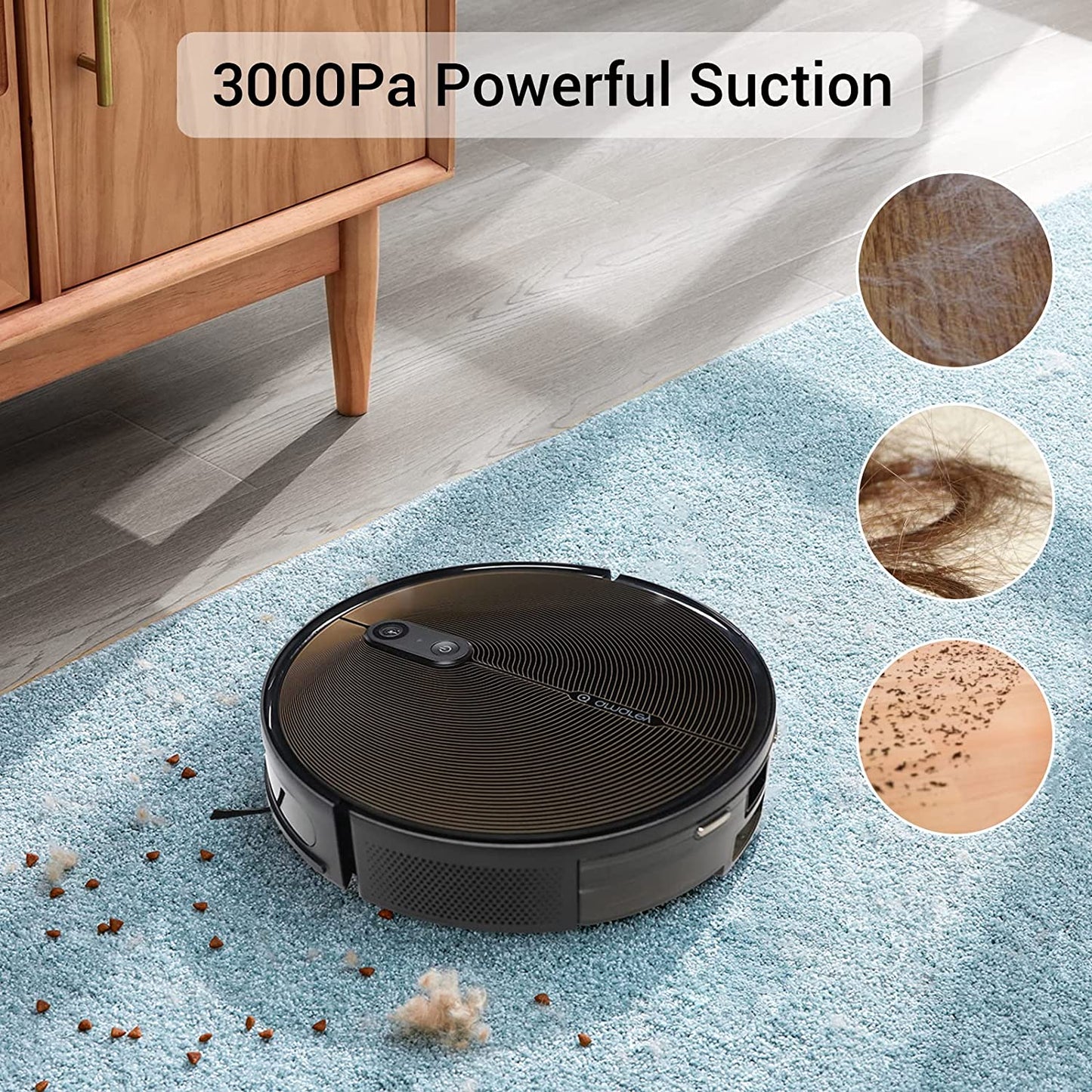 Robot Vacuum Self Emptying and Mop Combo, Amarey A90+ Robotic Black