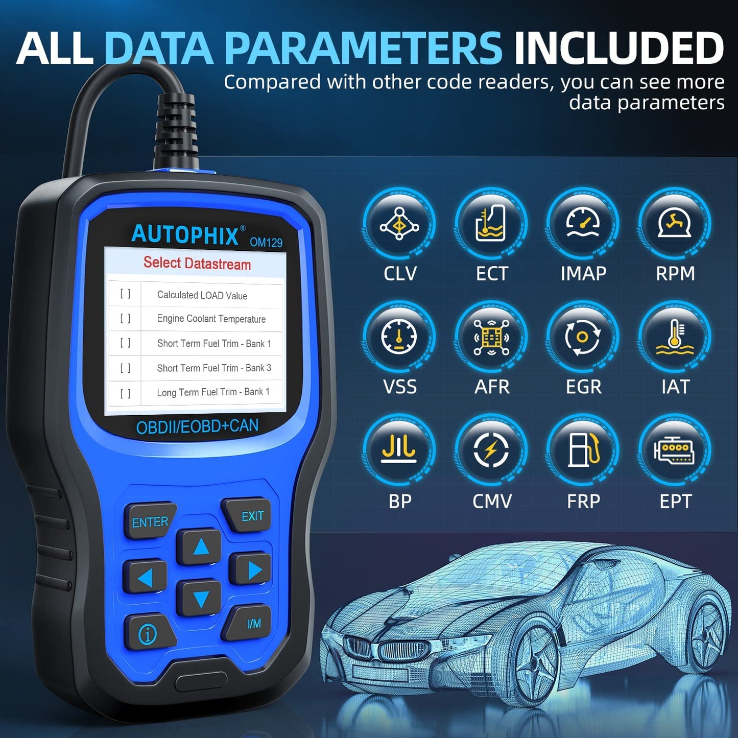 2023 Upgraded AUTOPHIX 2-in-1 OBD2 Scanner OM129 Battery Test Check Engine...