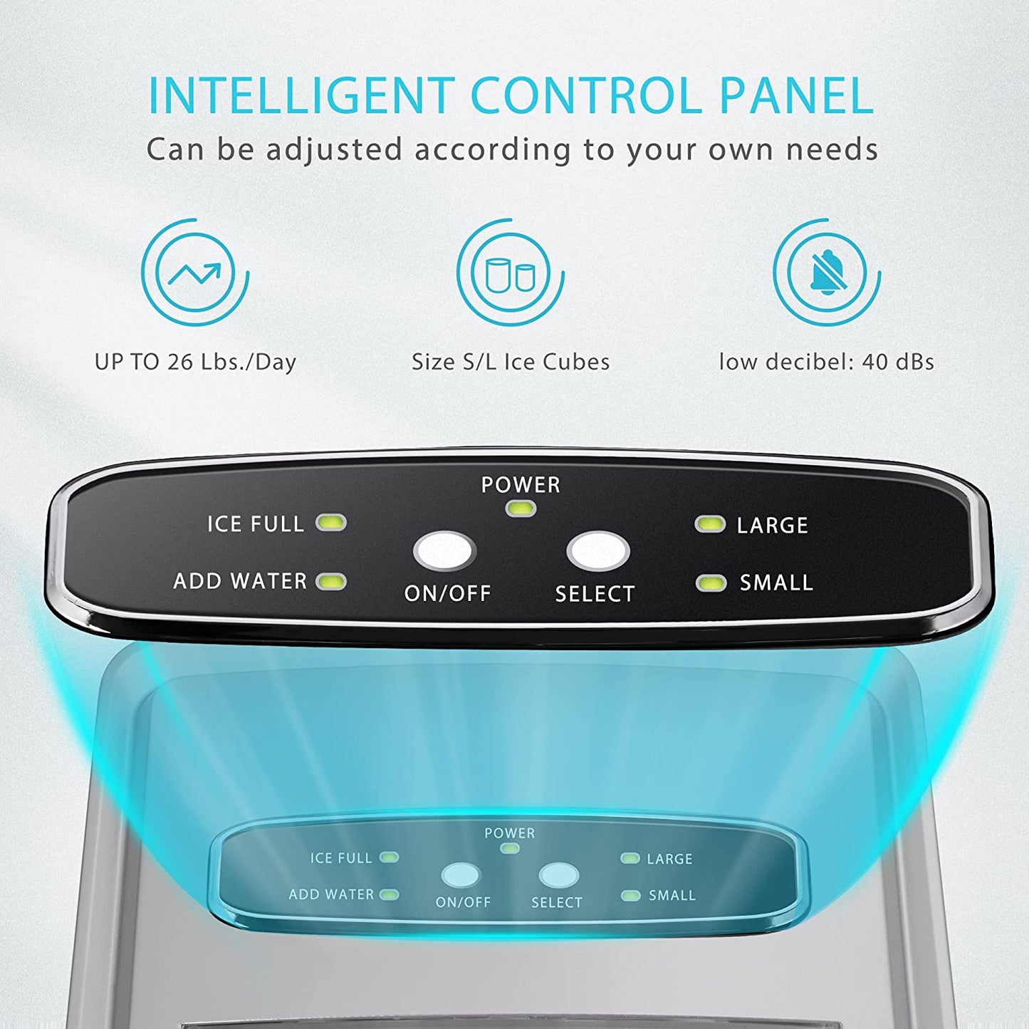 VIVOHOME Electric Portable Compact Countertop Automatic Ice Cube 26lbs / day