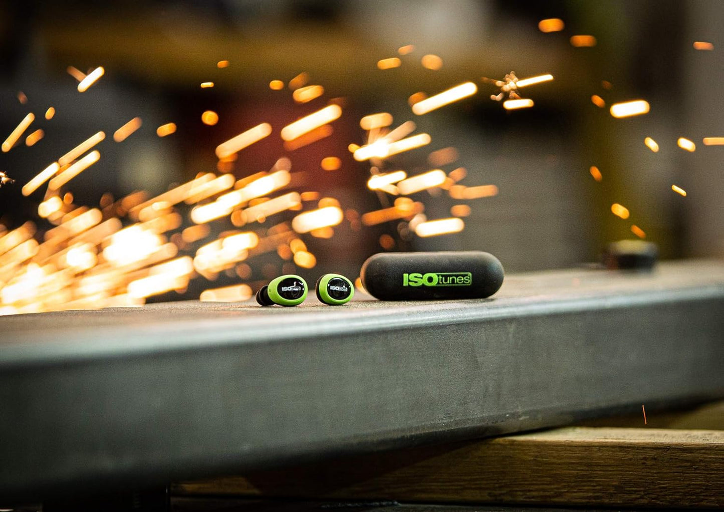 ISOtunes Free True Wireless Earplug Earbuds, 22 dB One Size, Safety Green