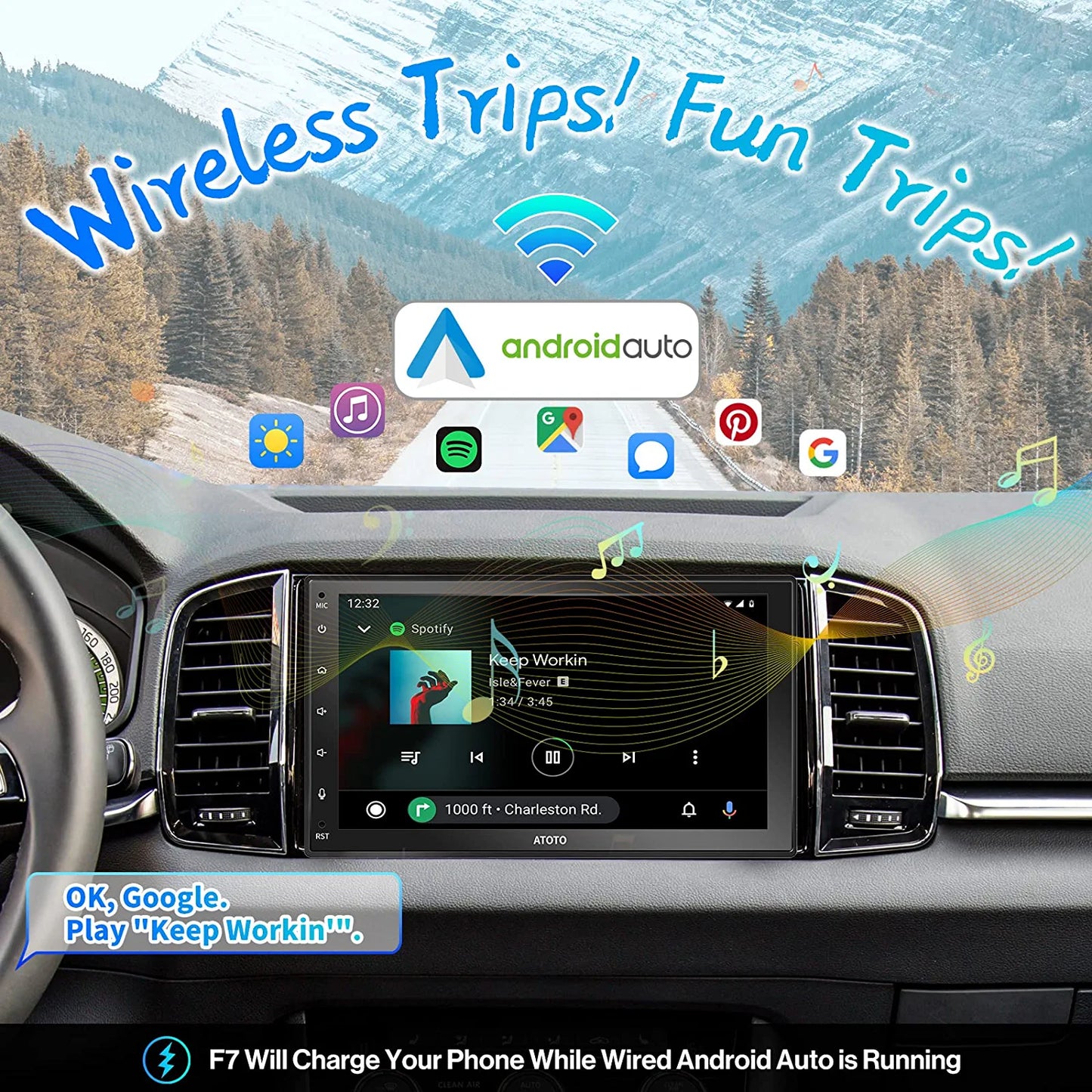 ATOTO F7 WE In-Dash DVD & Video Receivers, 7inch Full F701(B)