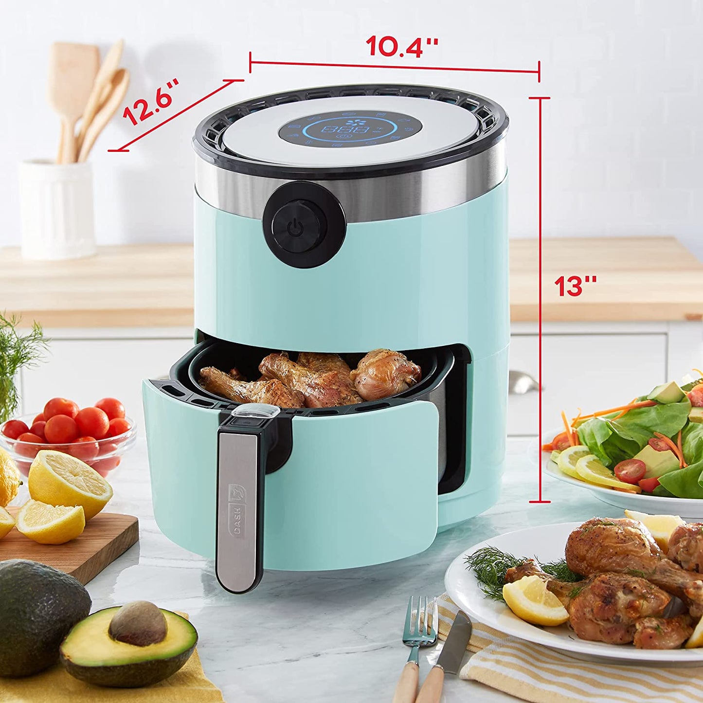 Dash DMAF360GBAQ02 AirCrisp Pro Electric Air Fryer + Oven Cooker 3qt, Aqua