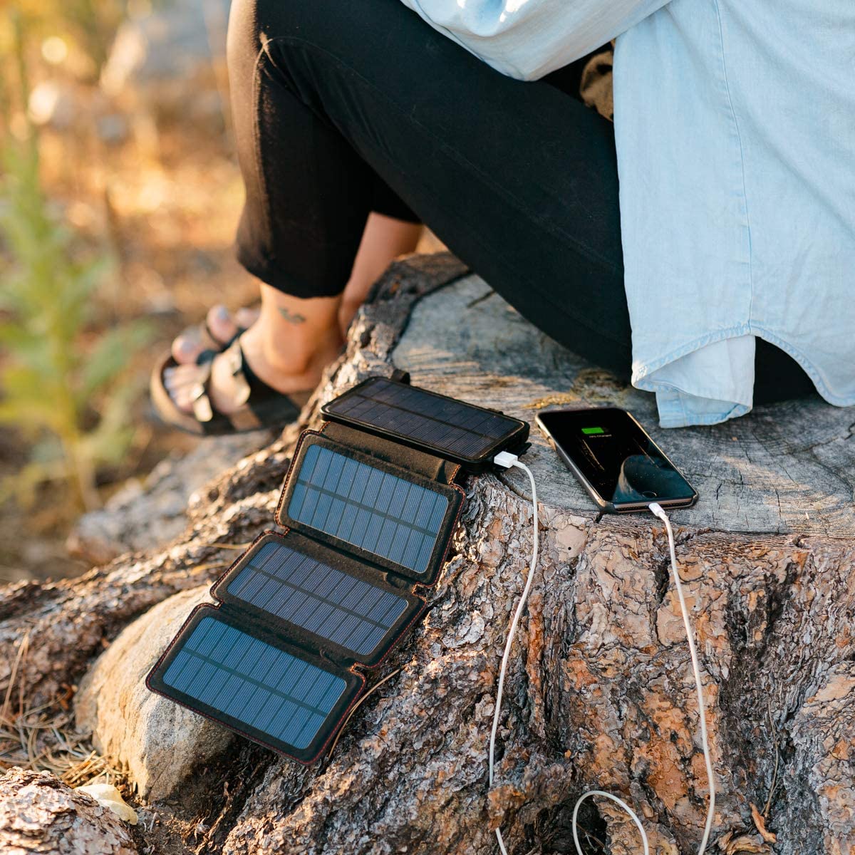 Survival Frog QuadraPro Solar Charger Power Bank - 5.5W 4-Panel Portable...