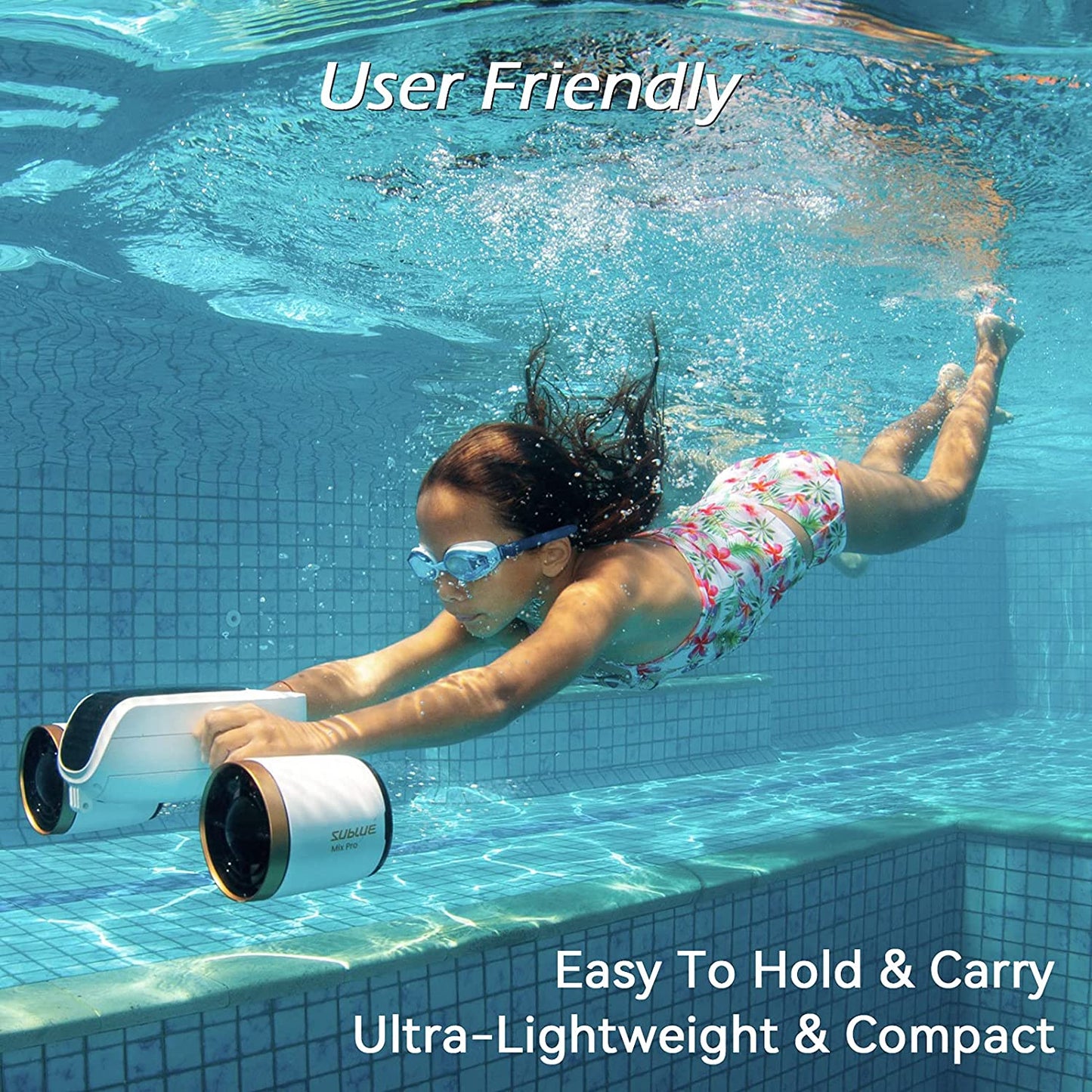 sublue WhiteShark Mix Underwater Scooter Dual Motors, mix pro White & Gold