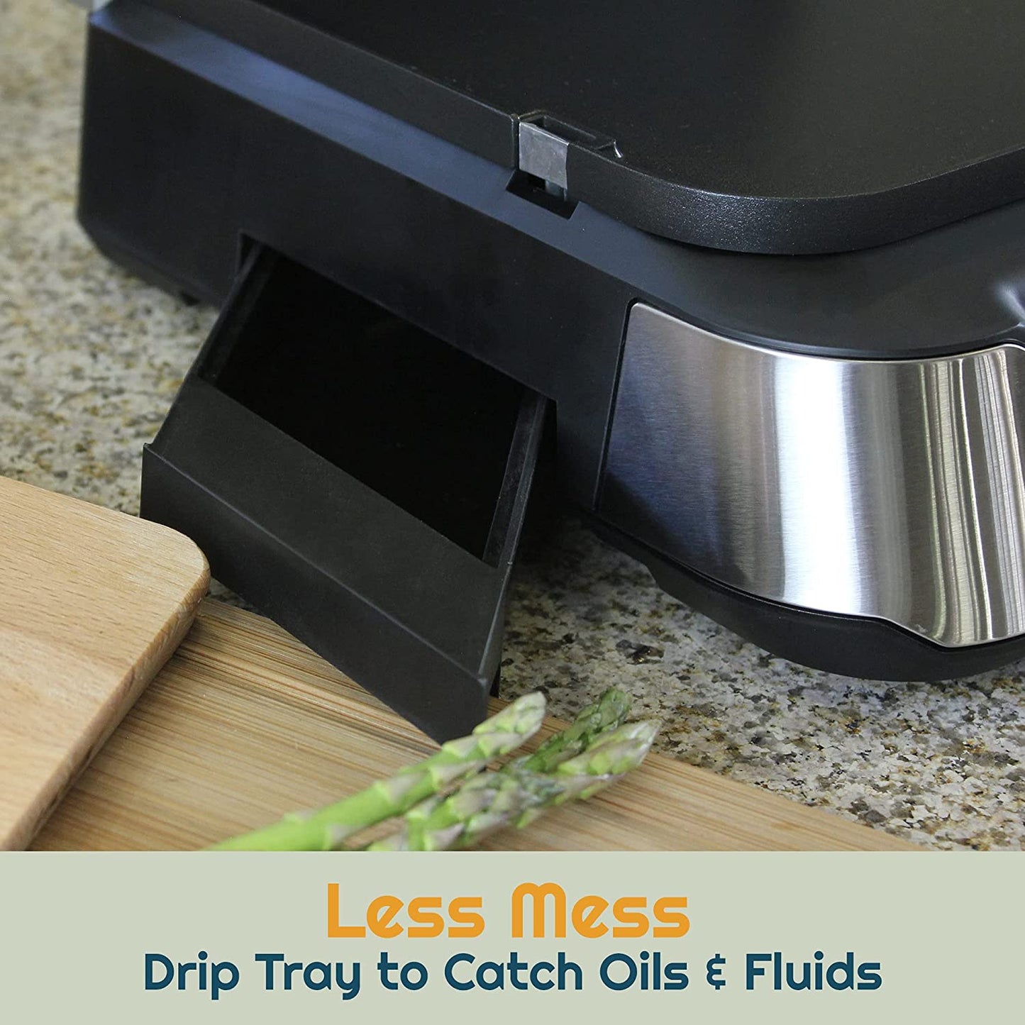 iCucina Contact Griddle|1500W Non-Stick Electric Stainless Steel,Silver