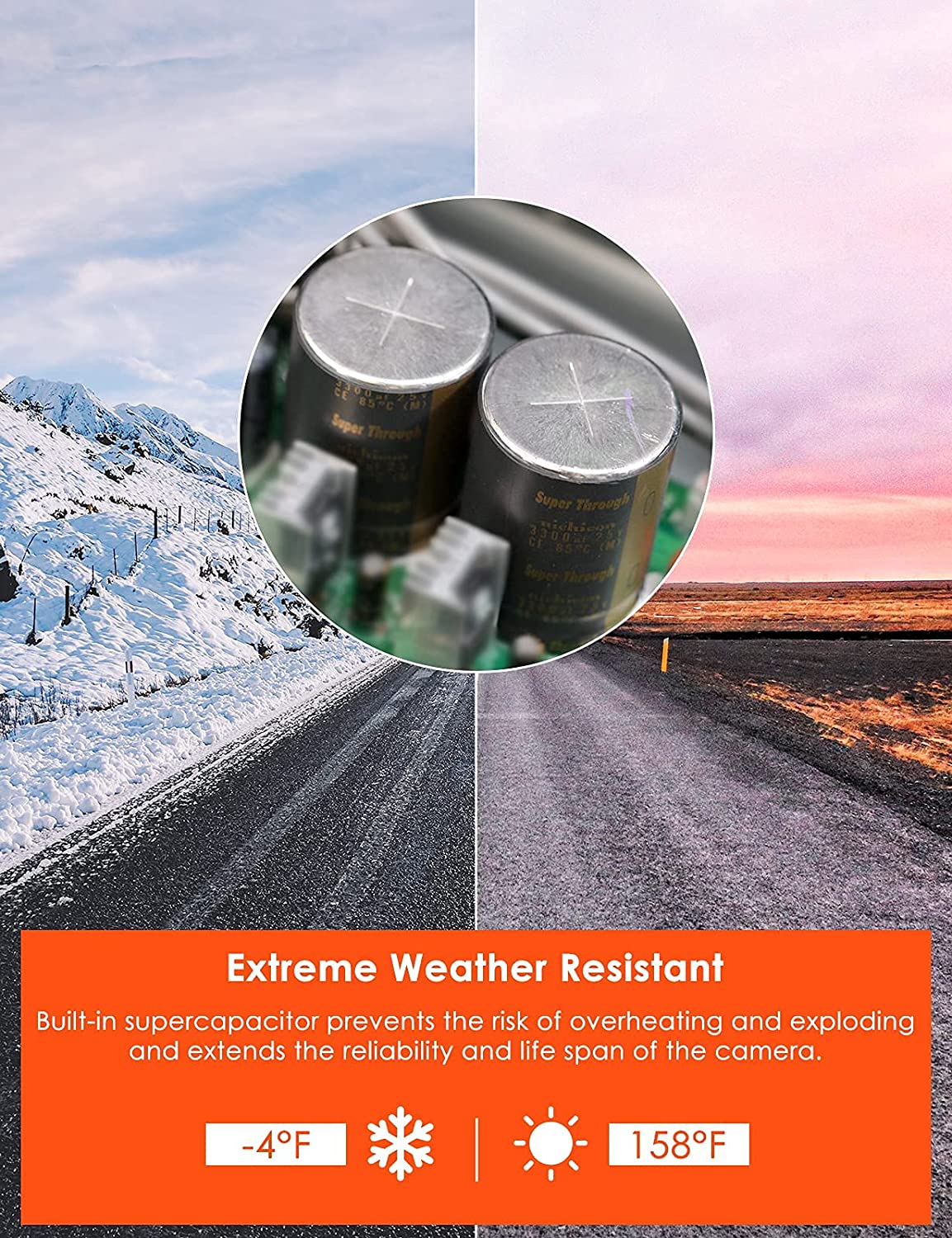 Vantrue S1 4K Dash Cam Built in GPS Speed, Front and Rear Dual 1080P Black