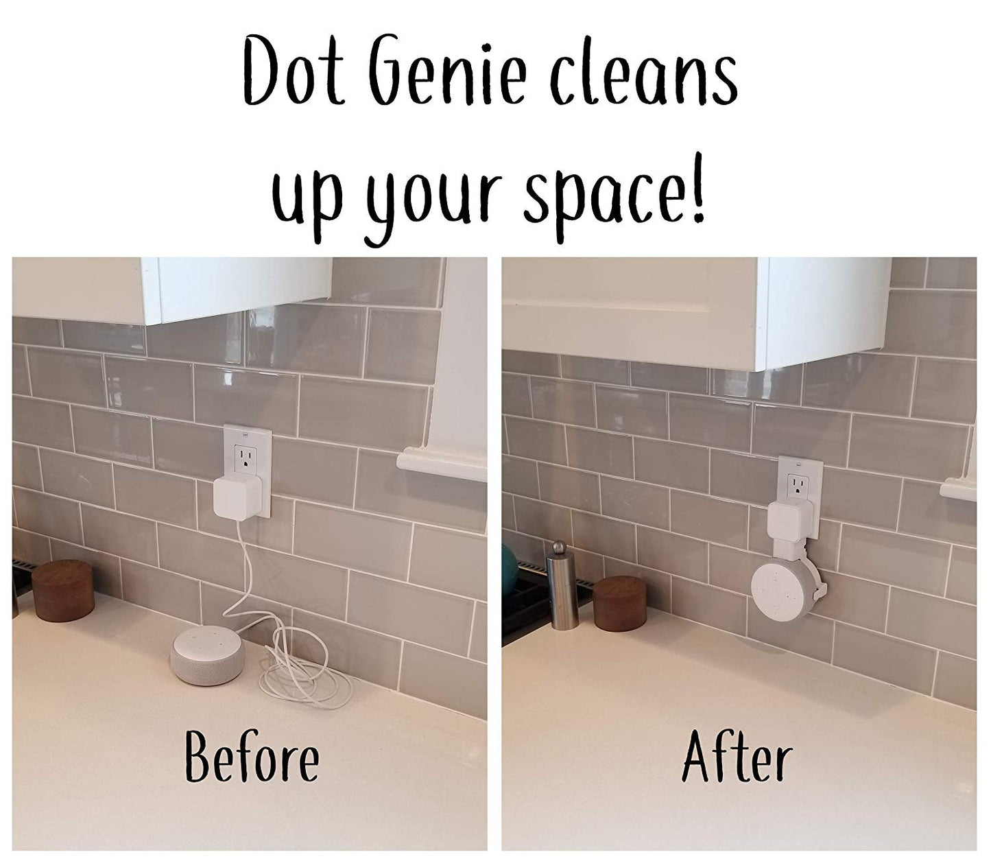 Dot Genie Echo Wall Mount | The Original Outlet Hanger | 1-Pack, White