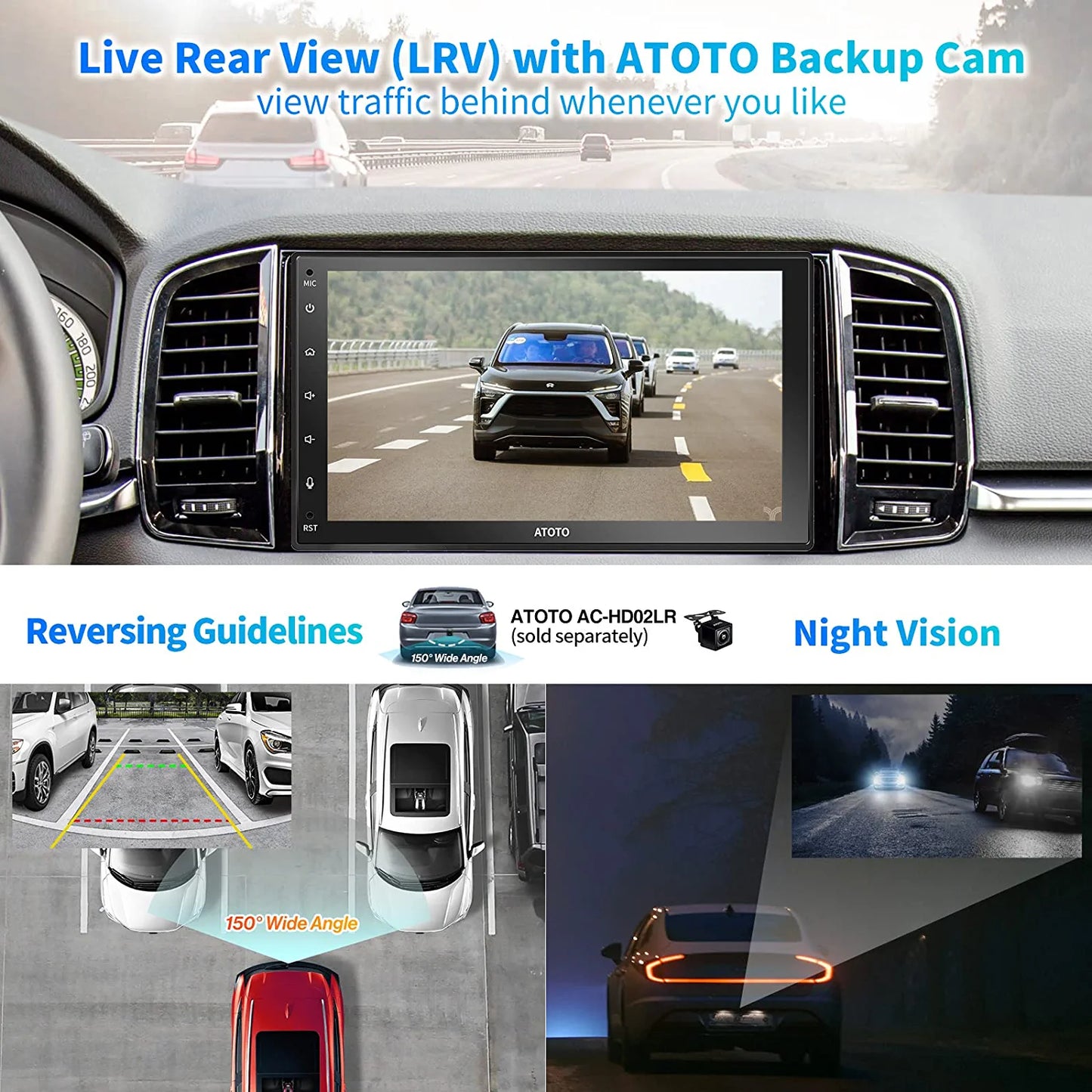 ATOTO F7 WE In-Dash DVD & Video Receivers, 7inch Full F701(B)
