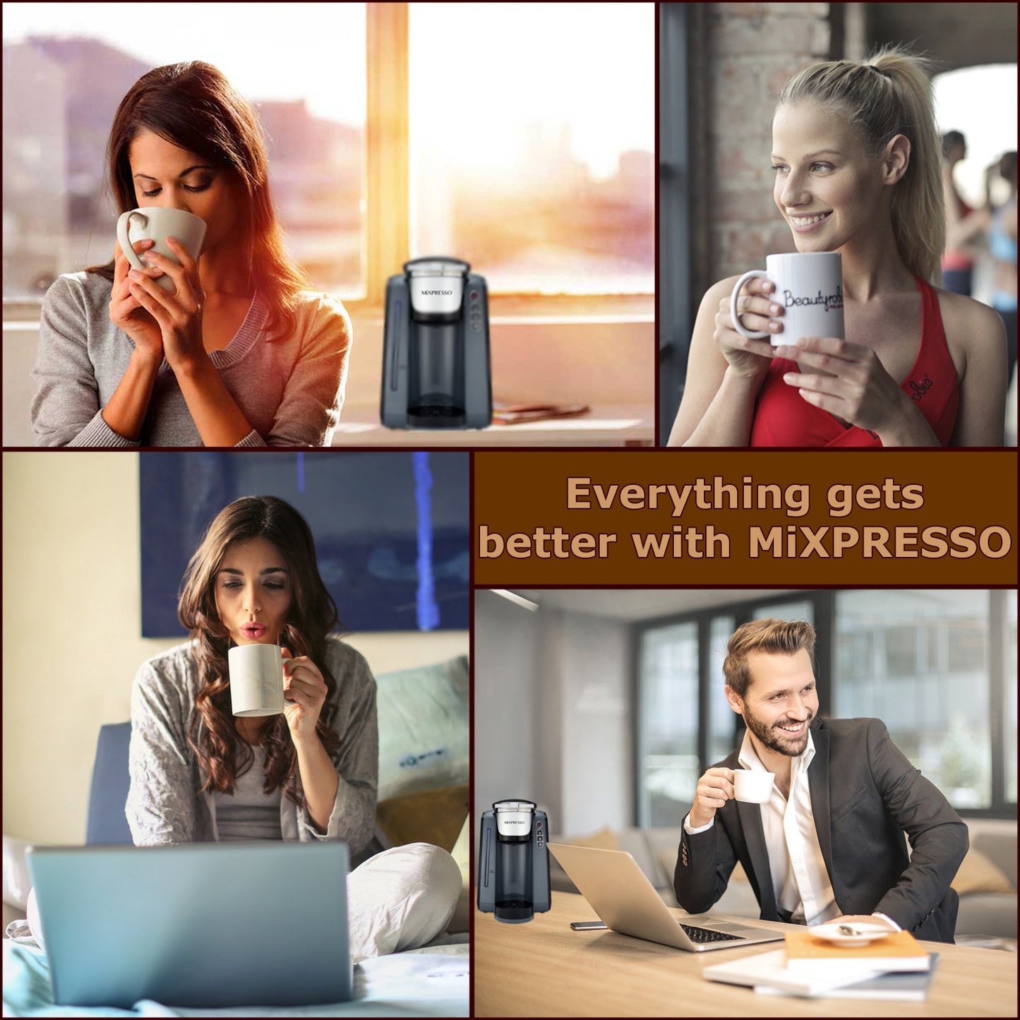 Mixpresso - Single Serve K-Cup Coffee Maker | Machine Dark Grey