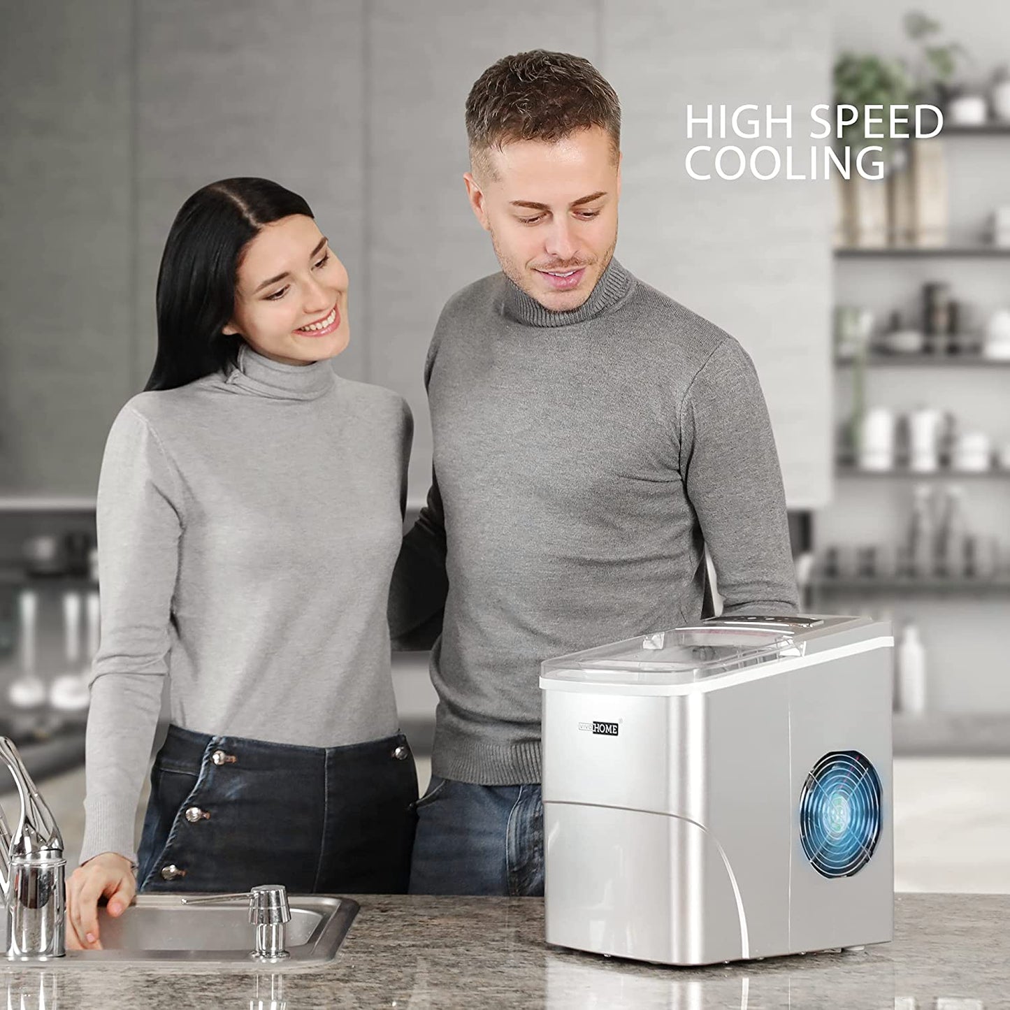 VIVOHOME Electric Portable Compact Countertop Automatic Ice Cube 26lbs / day