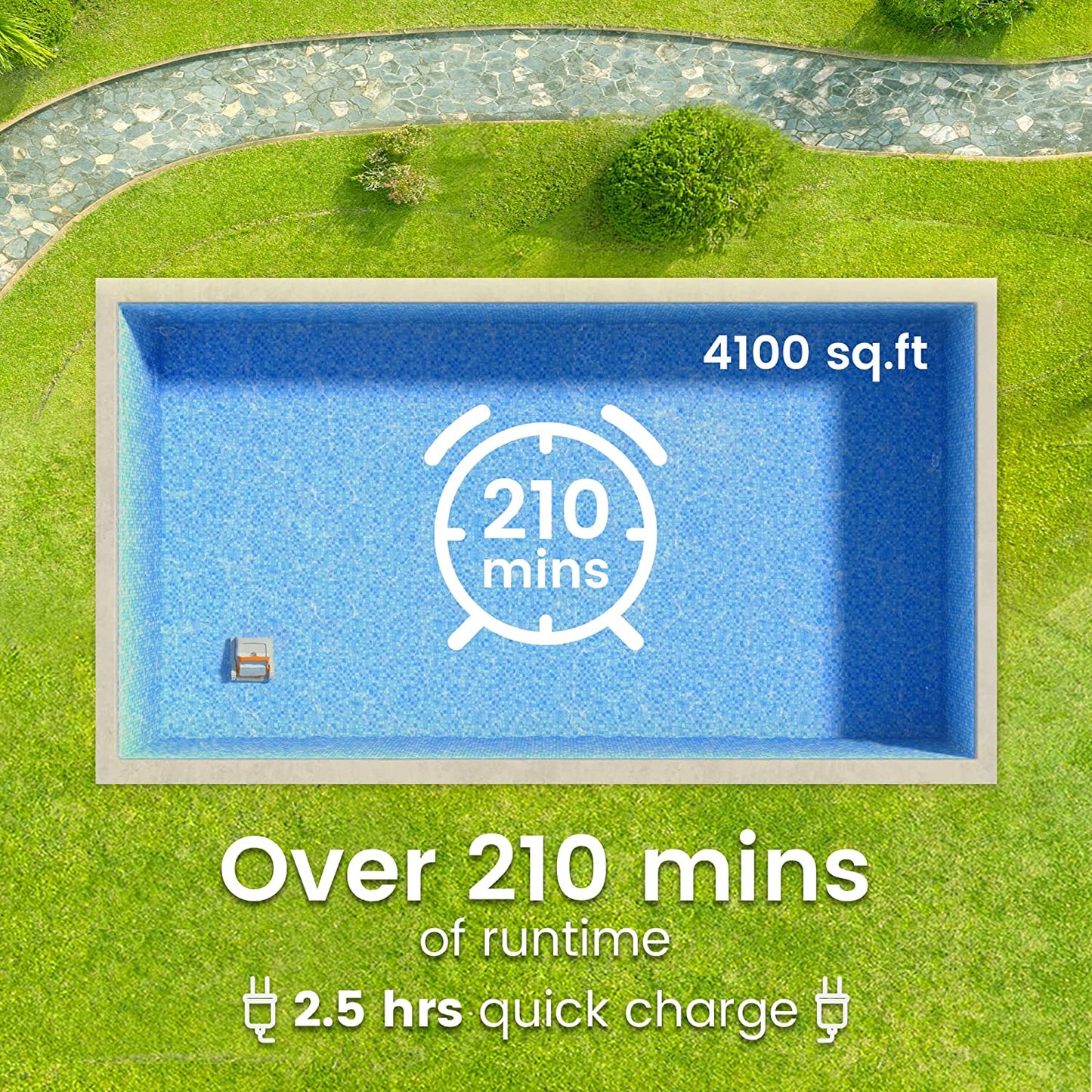 SMOROBOT Tank X11 Cordless Robotic Pool Cleaner with Over 210 Mins and Orange