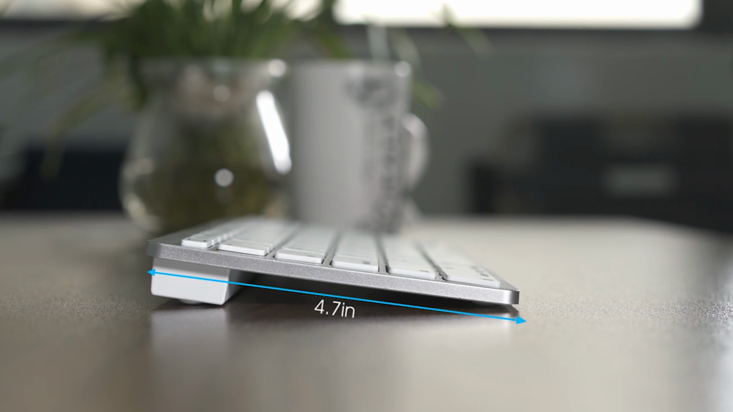 OMOTON Ultra-Slim Bluetooth Keyboard Compatible with 2018 iPad Pro White