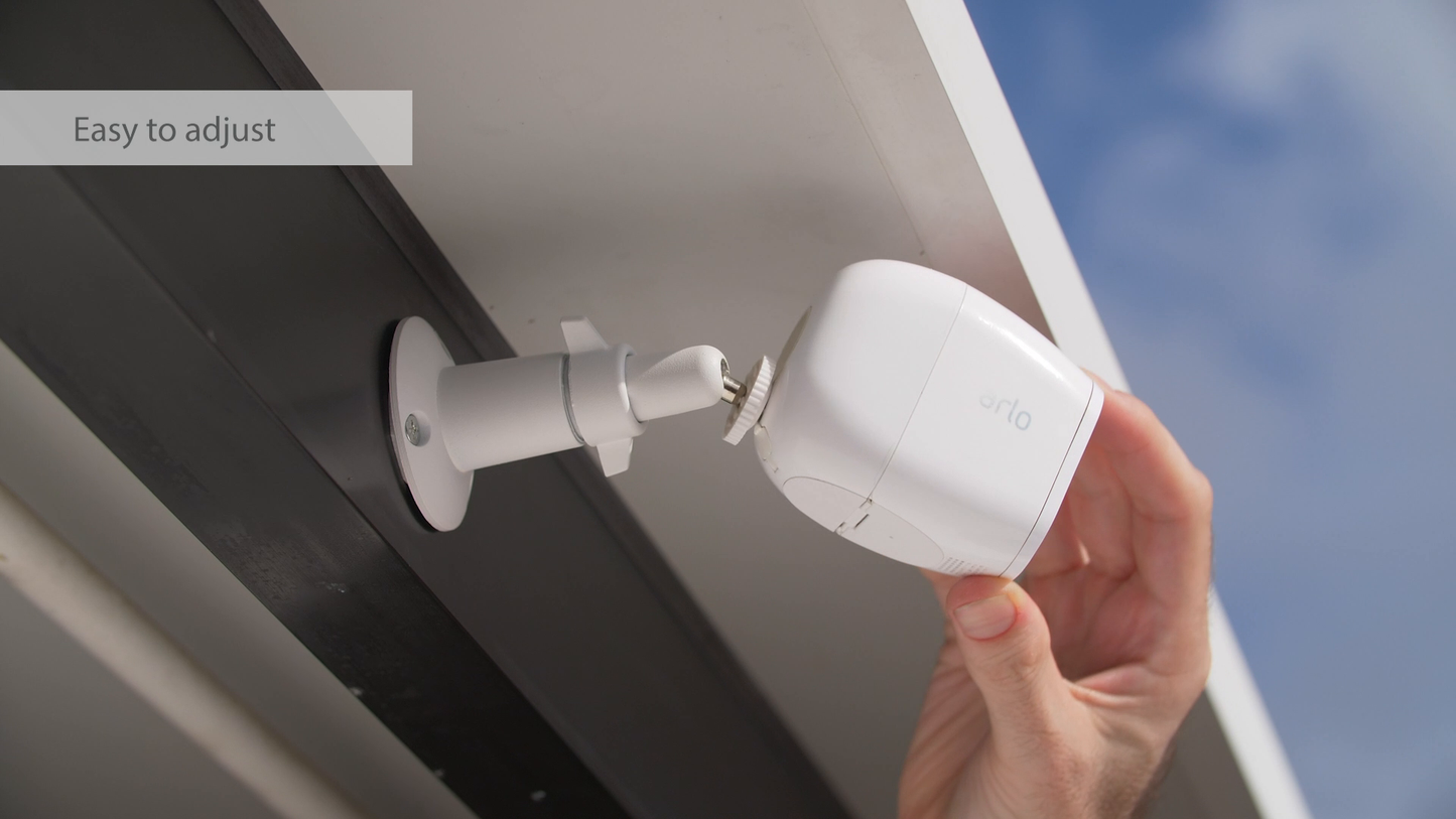 Wasserstein Adjustable Metal Wall Mount Compatible with Arlo Ultra, White