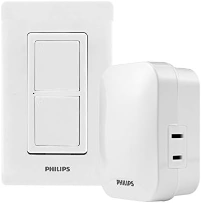 Philips Philips Wireless ON/Off Switch, Wall Plate Included, 150ft Range, Home Automation, Remote – SPC1246AT/27, White