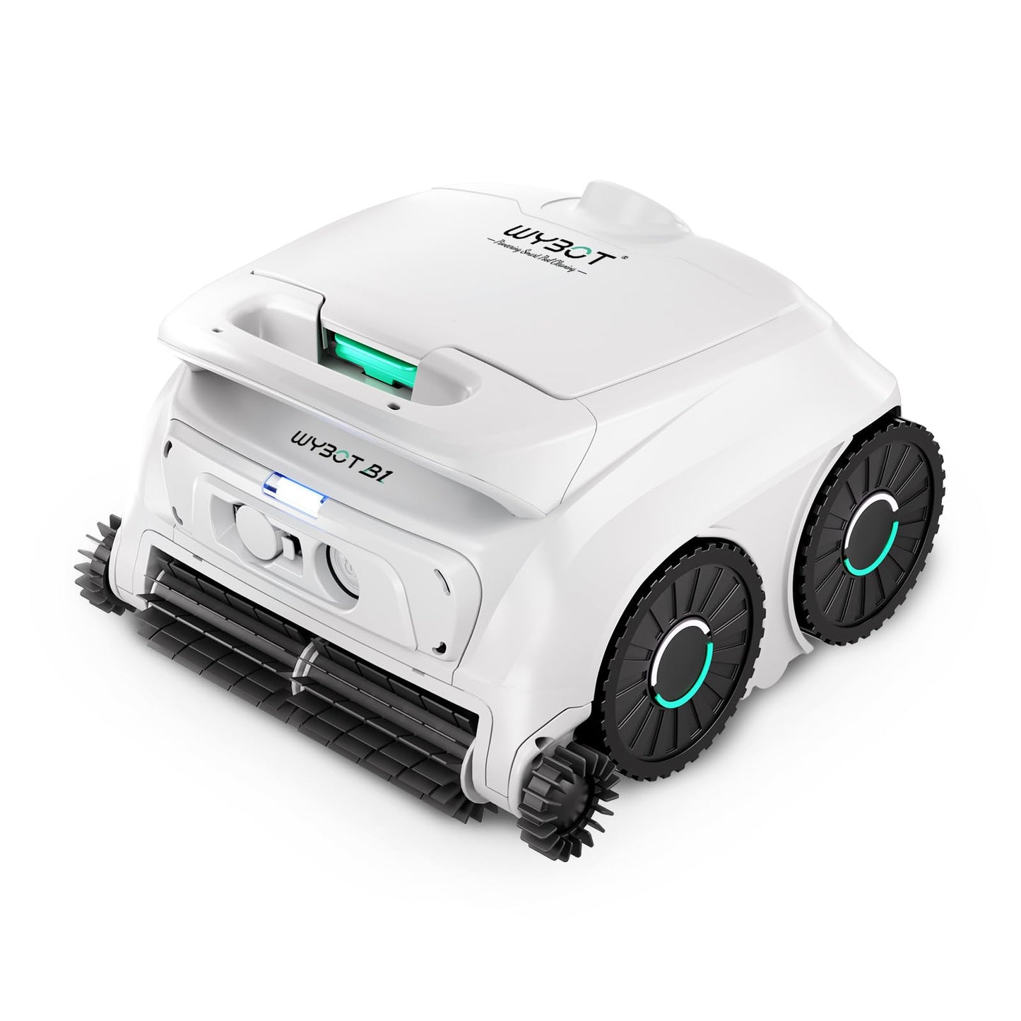 WYBOT B1 Cordless Robotic Pool Vacuum Pool Cleaner Robot for Inground Pools | Quad-Roller Brushes for Edge Cleaning, Floor & Wall Coverage, High Obstacle Crossing, Lightweight, App Control