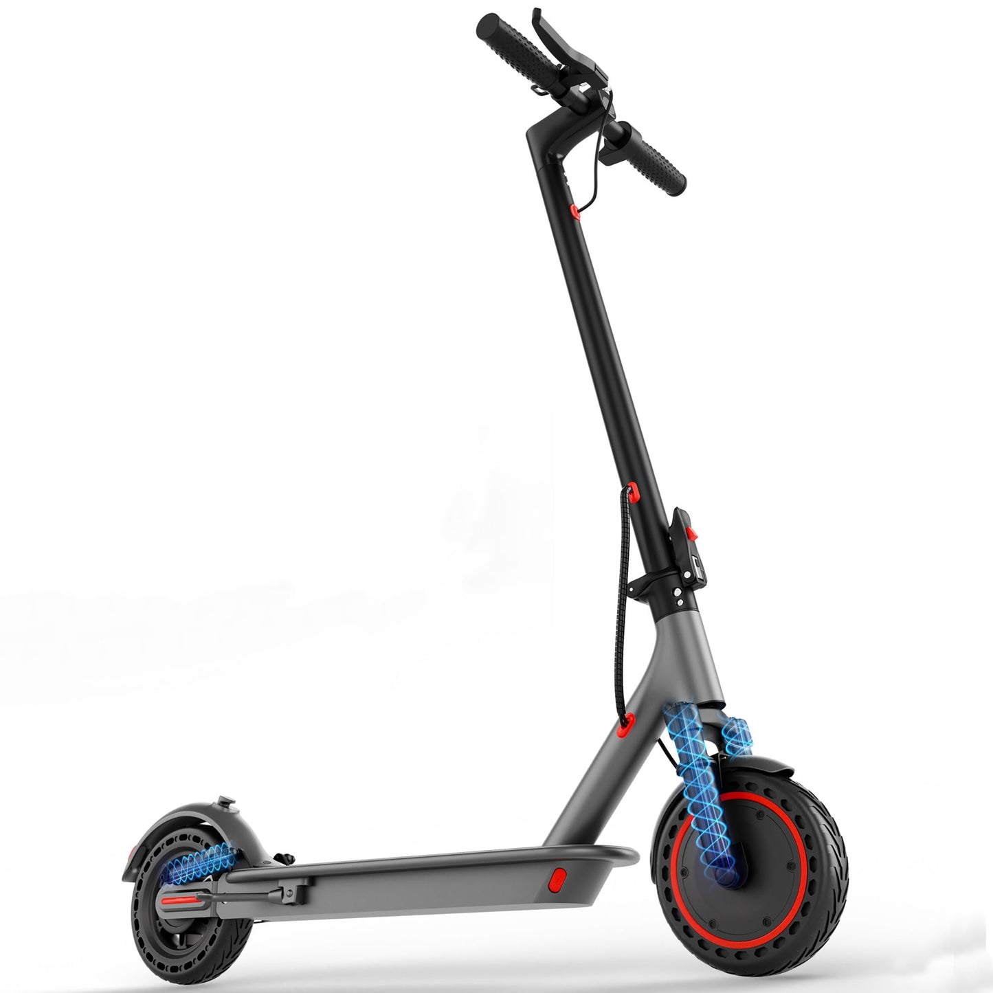 Maxshot Electric Scooter, 8.5" /10" /14" Tire, 16/19/22 Mph Top Speed, 12/16/21/27/28/49/50 Miles Long Range, Folding Escooter for Adults and Kids with Seat Bag, Dual Braking, Dual Suspension, App