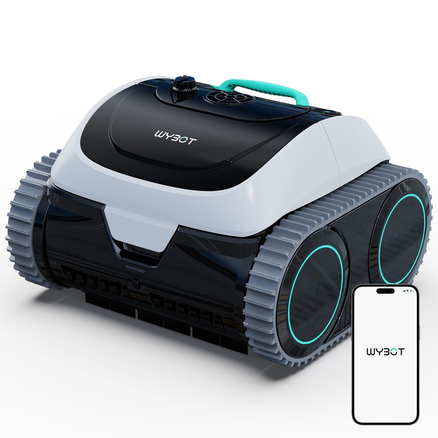 WYBOT C1 Cordless Robotic Pool Vacuum for Inground Pools, Professional | 4-in-1 Robotic Pool Cleaner for Above Ground Pool, 160 Mins Runtime, APP Countrol, Smart Navigation with Powerful Suction
