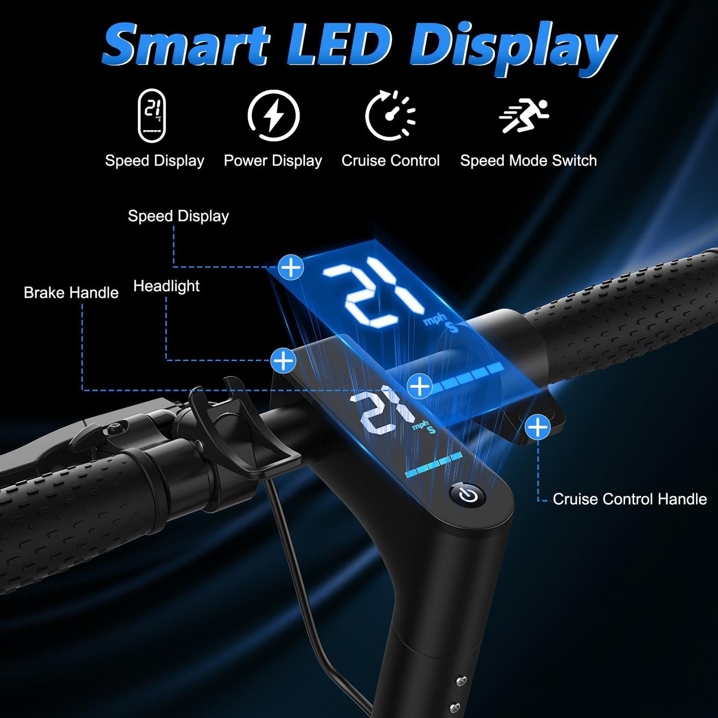 Maxshot Electric Scooter, 8.5" /10" /14" Tire, 16/19/22 Mph Top Speed, 12/16/21/27/28/49/50 Miles Long Range, Folding Escooter for Adults and Kids with Seat Bag, Dual Braking, Dual Suspension, App