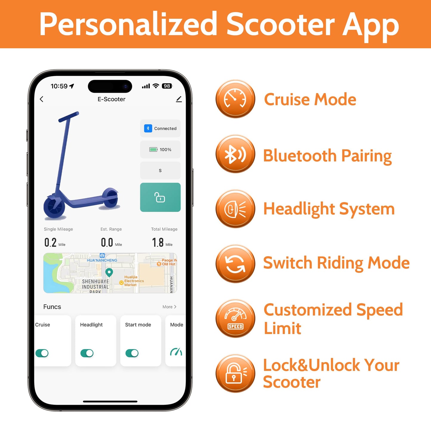 Maxshot Electric Scooter, 8.5" /10" /14" Tire, 16/19/22 Mph Top Speed, 12/16/21/27/28/49/50 Miles Long Range, Folding Escooter for Adults and Kids with Seat Bag, Dual Braking, Dual Suspension, App