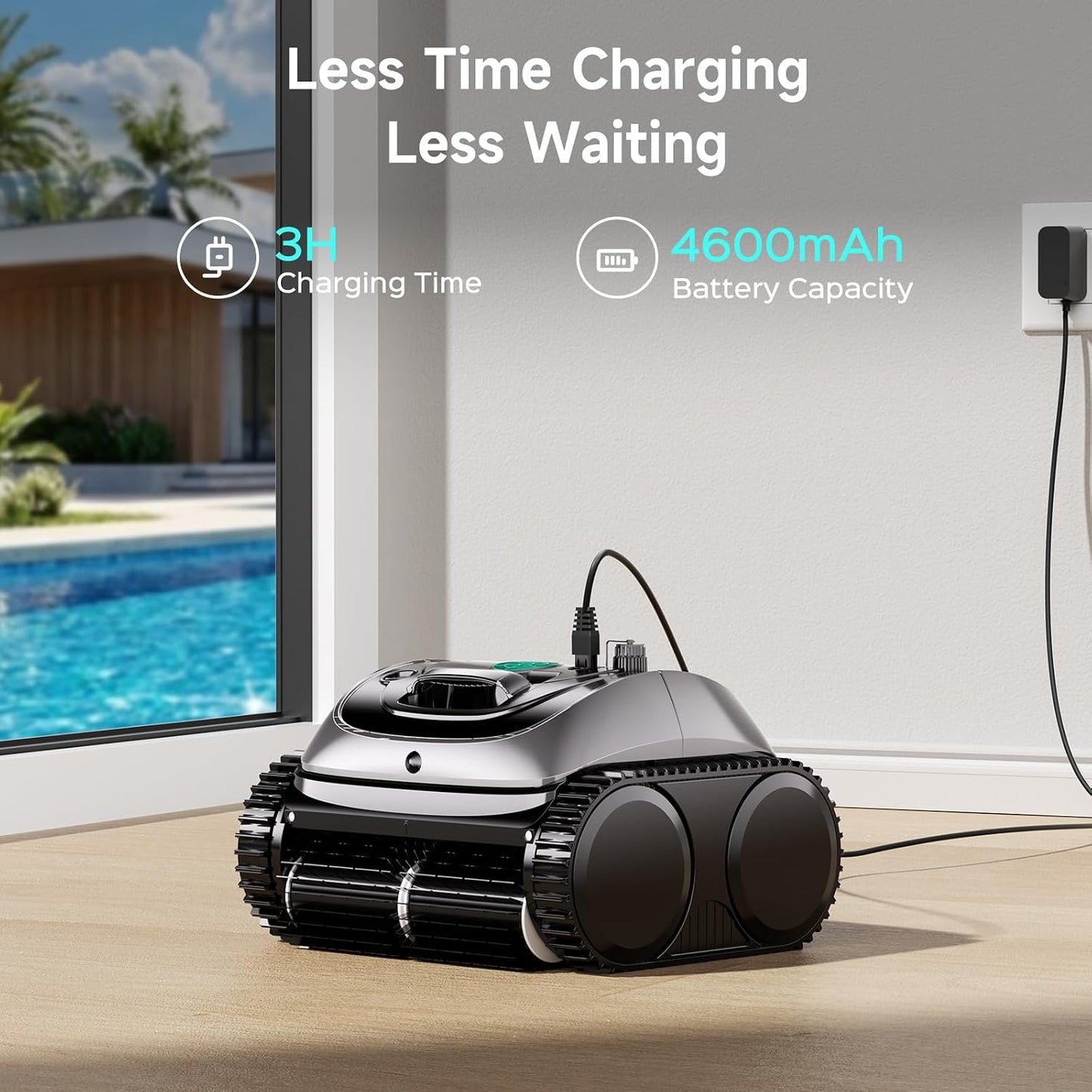 WYBOT C1 Cordless Robotic Pool Vacuum for Inground Pools, Professional | 4-in-1 Robotic Pool Cleaner for Above Ground Pool, 160 Mins Runtime, APP Countrol, Smart Navigation with Powerful Suction
