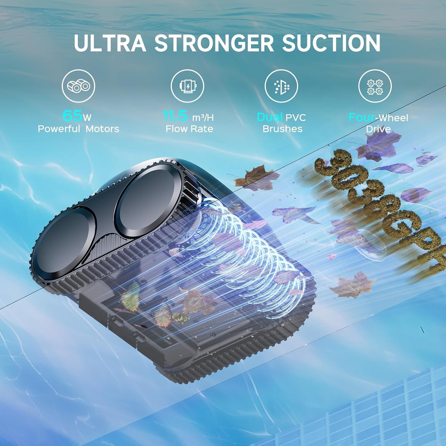 WYBOT C1 Cordless Robotic Pool Vacuum for Inground Pools, Professional | 4-in-1 Robotic Pool Cleaner for Above Ground Pool, 160 Mins Runtime, APP Countrol, Smart Navigation with Powerful Suction