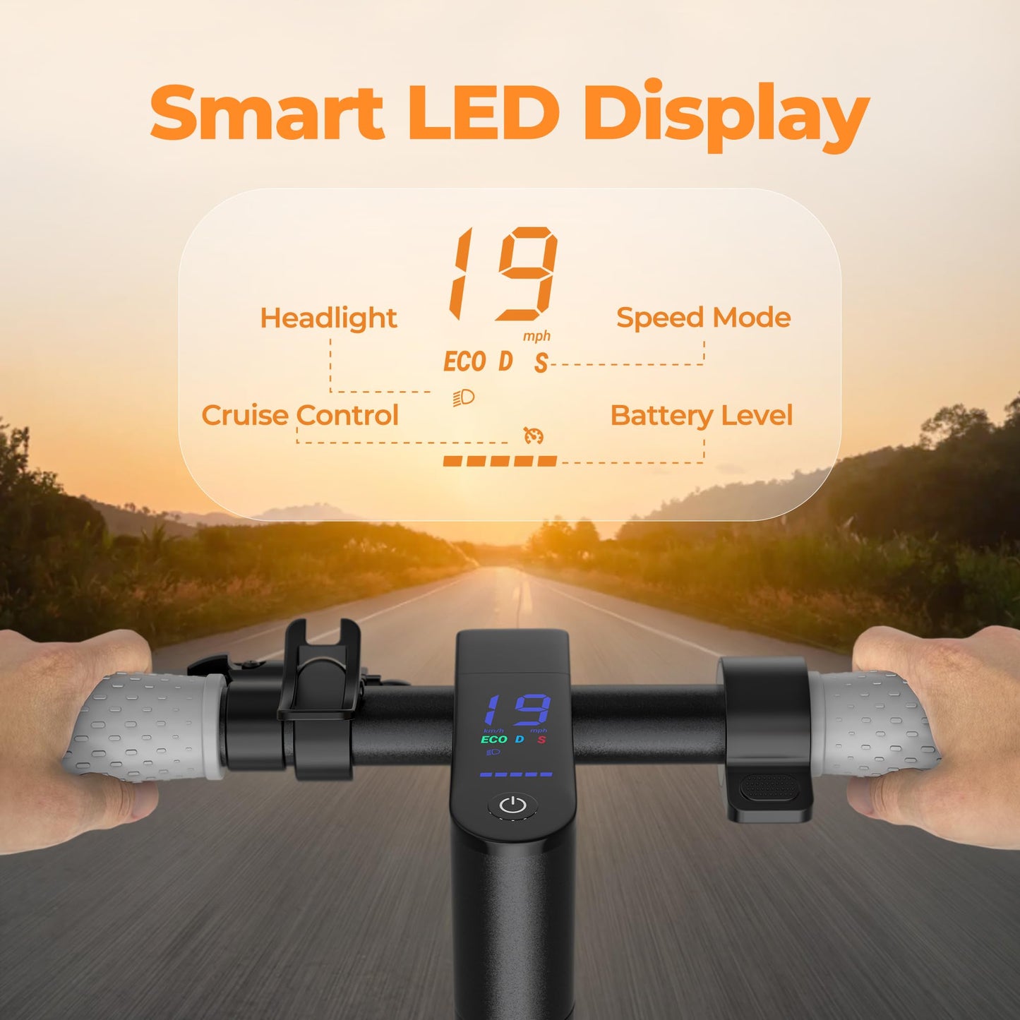 Maxshot Electric Scooter, 8.5" /10" /14" Tire, 16/19/22 Mph Top Speed, 12/16/21/27/28/49/50 Miles Long Range, Folding Escooter for Adults and Kids with Seat Bag, Dual Braking, Dual Suspension, App
