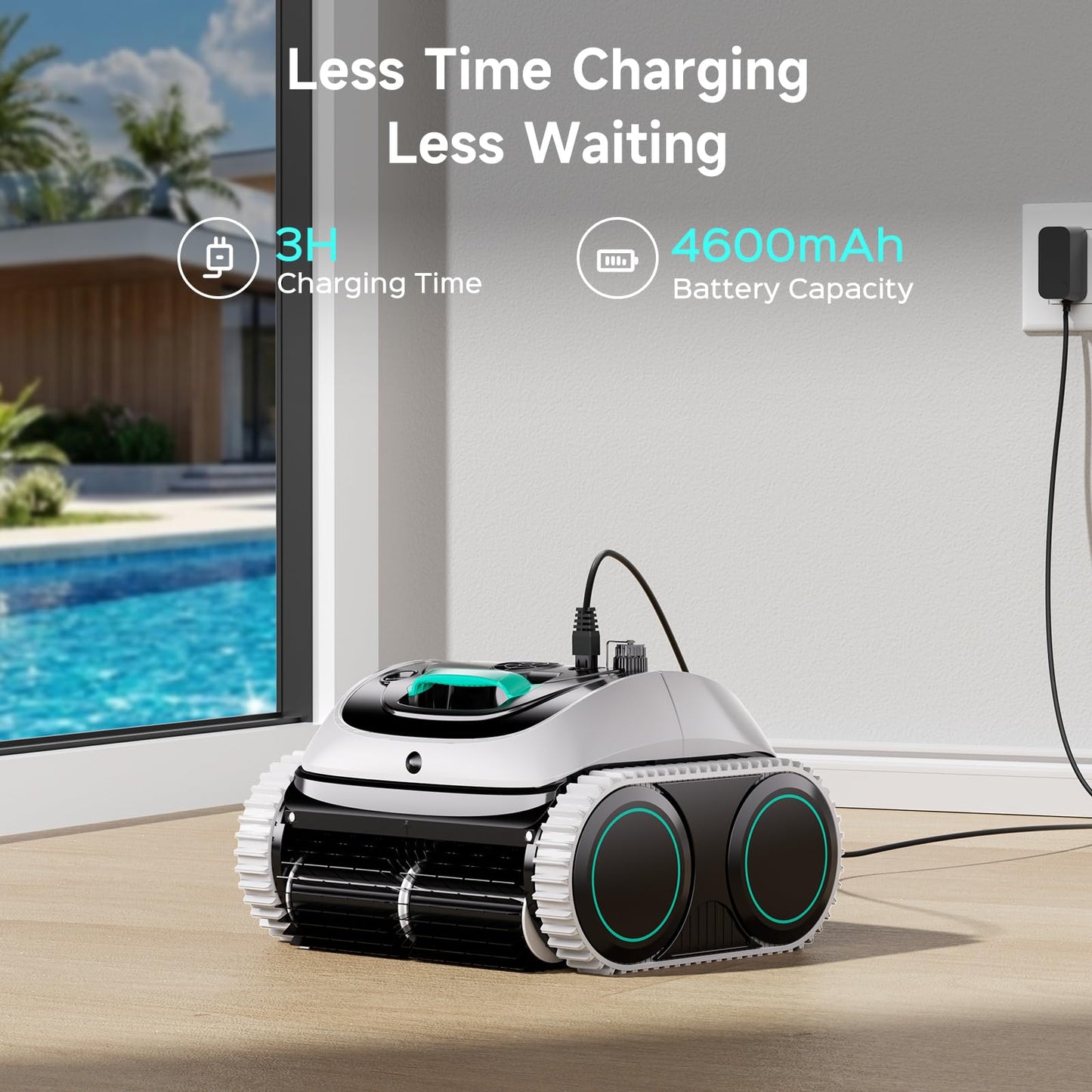 WYBOT C1 Cordless Robotic Pool Vacuum for Inground Pools, Professional | 4-in-1 Robotic Pool Cleaner for Above Ground Pool, 160 Mins Runtime, APP Countrol, Smart Navigation with Powerful Suction