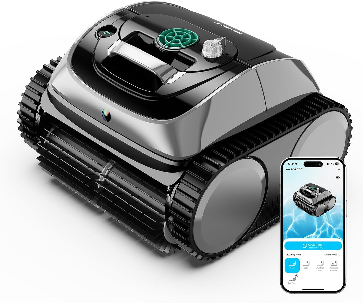 WYBOT C1 Cordless Robotic Pool Vacuum for Inground Pools, Professional | 4-in-1 Robotic Pool Cleaner for Above Ground Pool, 160 Mins Runtime, APP Countrol, Smart Navigation with Powerful Suction
