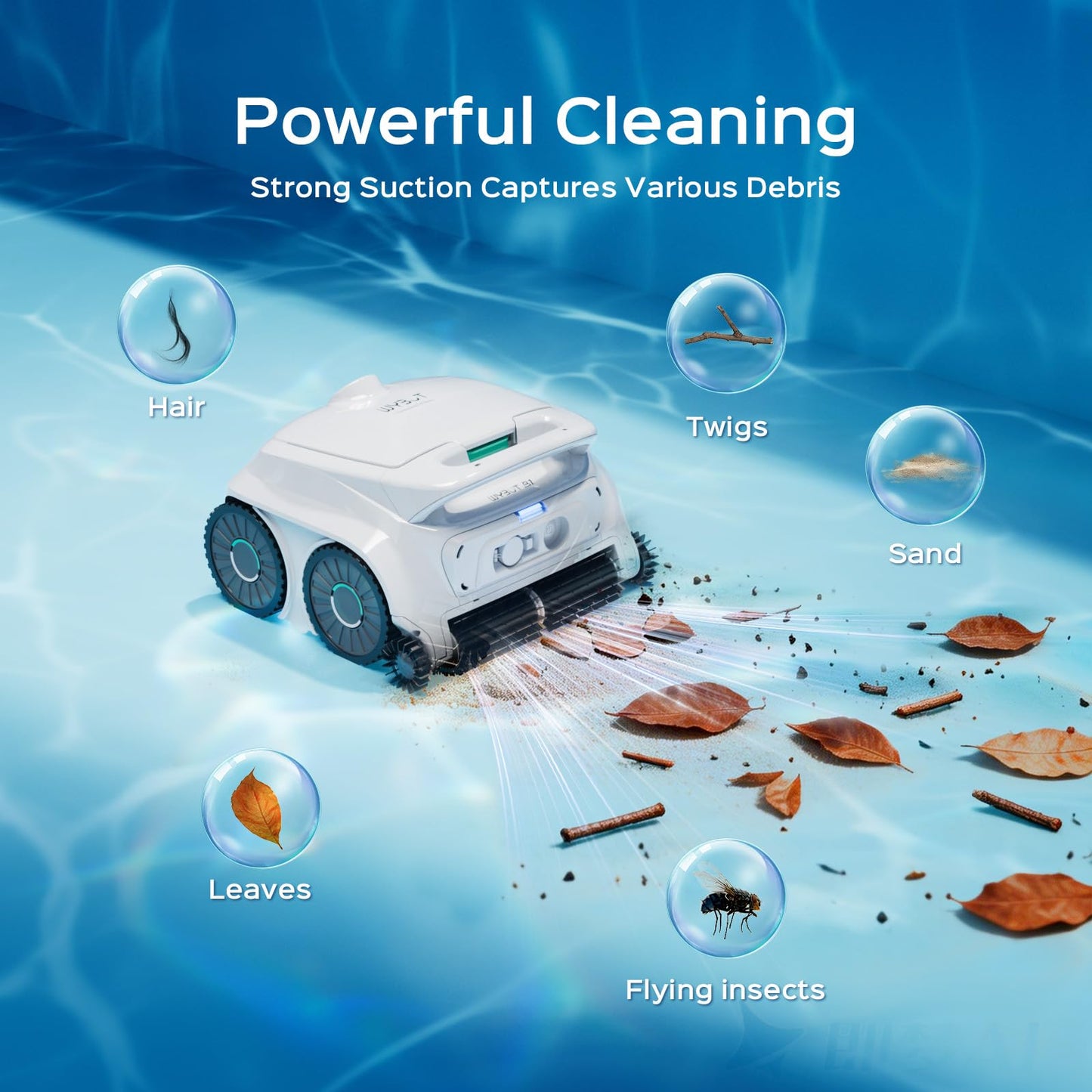WYBOT B1 Cordless Robotic Pool Vacuum Pool Cleaner Robot for Inground Pools | Quad-Roller Brushes for Edge Cleaning, Floor & Wall Coverage, High Obstacle Crossing, Lightweight, App Control