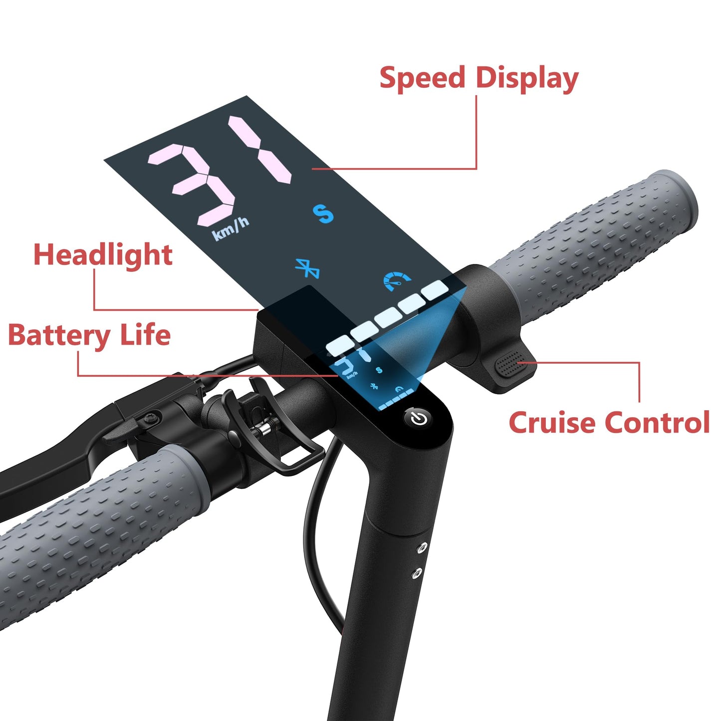 Maxshot Electric Scooter, 8.5" /10" /14" Tire, 16/19/22 Mph Top Speed, 12/16/21/27/28/49/50 Miles Long Range, Folding Escooter for Adults and Kids with Seat Bag, Dual Braking, Dual Suspension, App