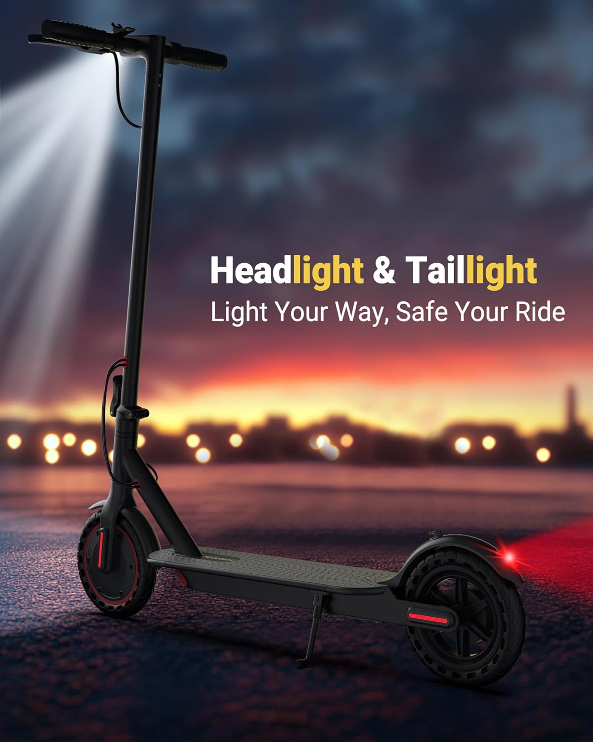 Maxshot Electric Scooter, 8.5" /10" /14" Tire, 16/19/22 Mph Top Speed, 12/16/21/27/28/49/50 Miles Long Range, Folding Escooter for Adults and Kids with Seat Bag, Dual Braking, Dual Suspension, App