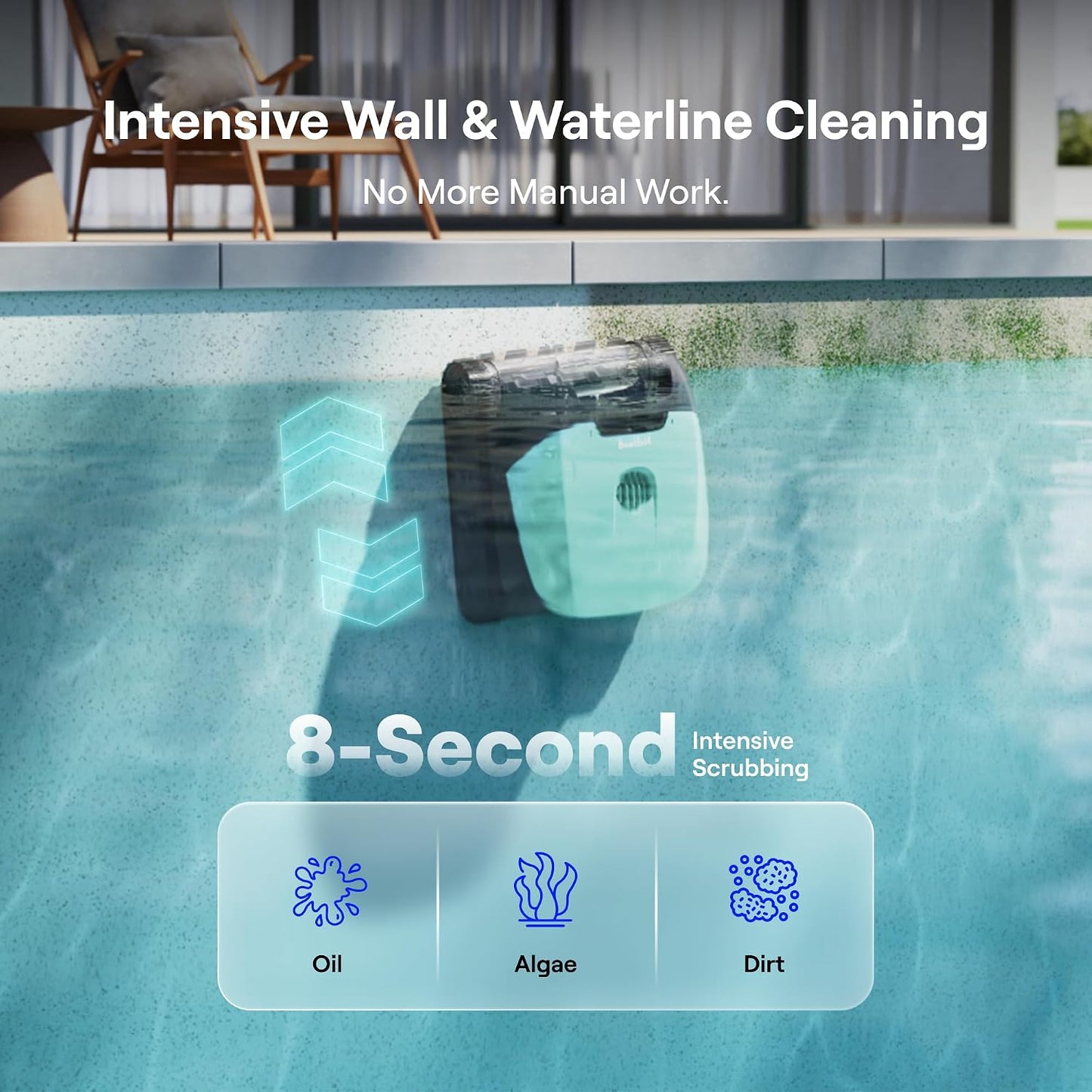 Beatbot Sora 10 Cordless Pool Vacuum Robot for Inground & Above Ground Pools, 6800 GPH Suction, Floor/Wall/Waterline/Shallow Area Cleaning, Waterline Parking, 300 Mins Runtime, Mint Green