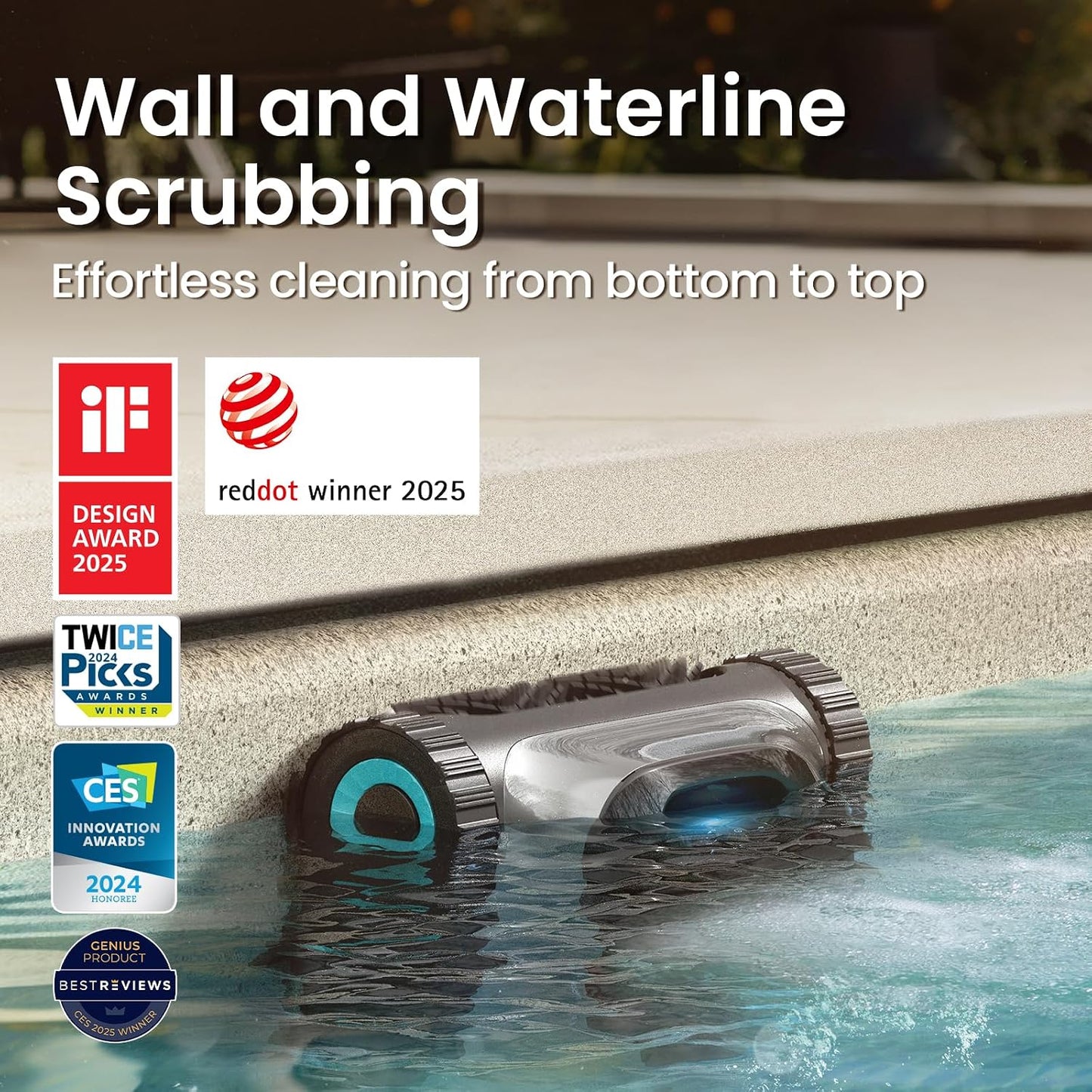 Aiper Scuba S1 - Robotic Pool Cleaner, Powerful Suction, 150-Min Runtime, Wall & Waterline Cleaning, for Inground & Above Ground Pools up to 1600 sq.ft-2024 Basic