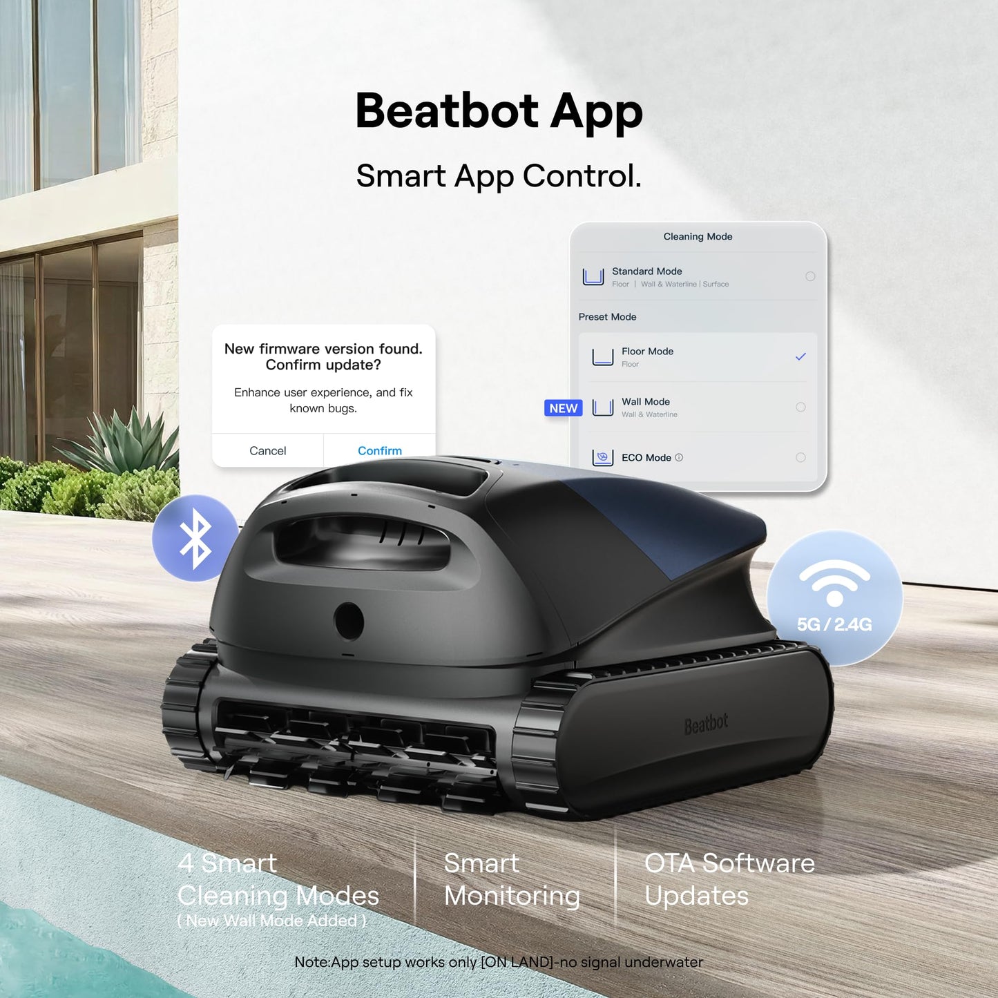 Beatbot Sora 10 Cordless Pool Vacuum Robot for Inground & Above Ground Pools, 6800 GPH Suction, Floor/Wall/Waterline/Shallow Area Cleaning, Waterline Parking, 300 Mins Runtime, Mint Green