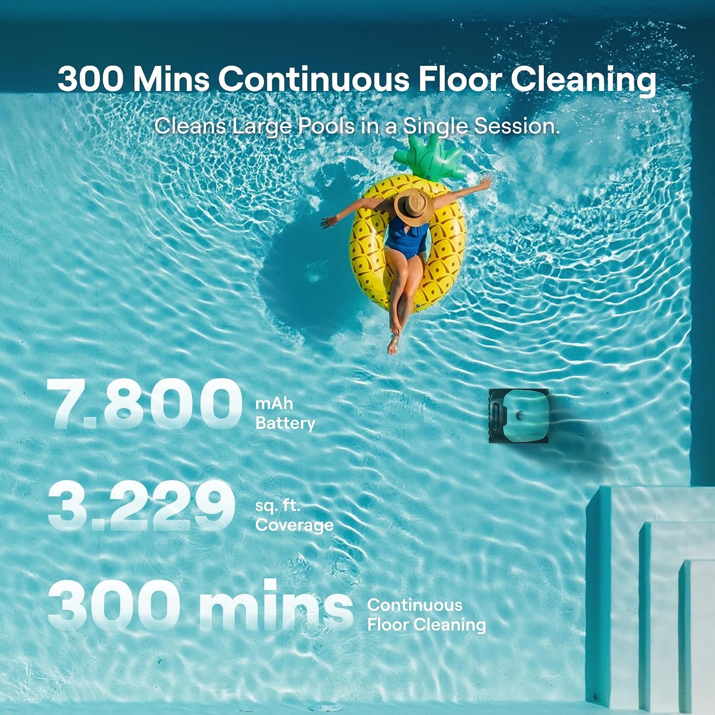 Beatbot Sora 10 Cordless Pool Vacuum Robot for Inground & Above Ground Pools, 6800 GPH Suction, Floor/Wall/Waterline/Shallow Area Cleaning, Waterline Parking, 300 Mins Runtime, Mint Green