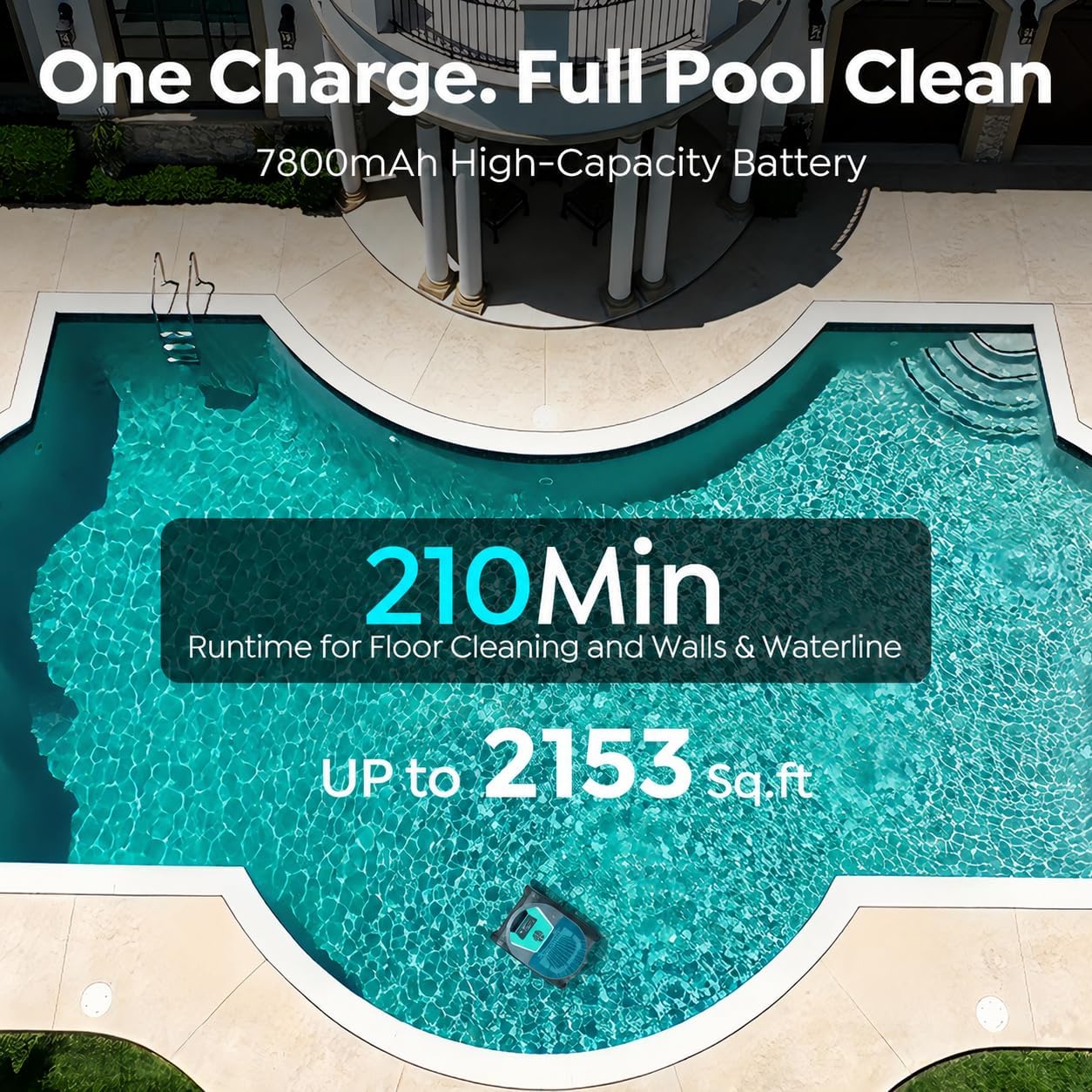 Pleco Pro Cordless Robotic Pool Cleaner for Inground Pools, Automatic Pool Vacuum with App Control, Smart Navigation, Wall Climbing, Waterline Cleaning & Dual-Layer Filtration, Stone Gray