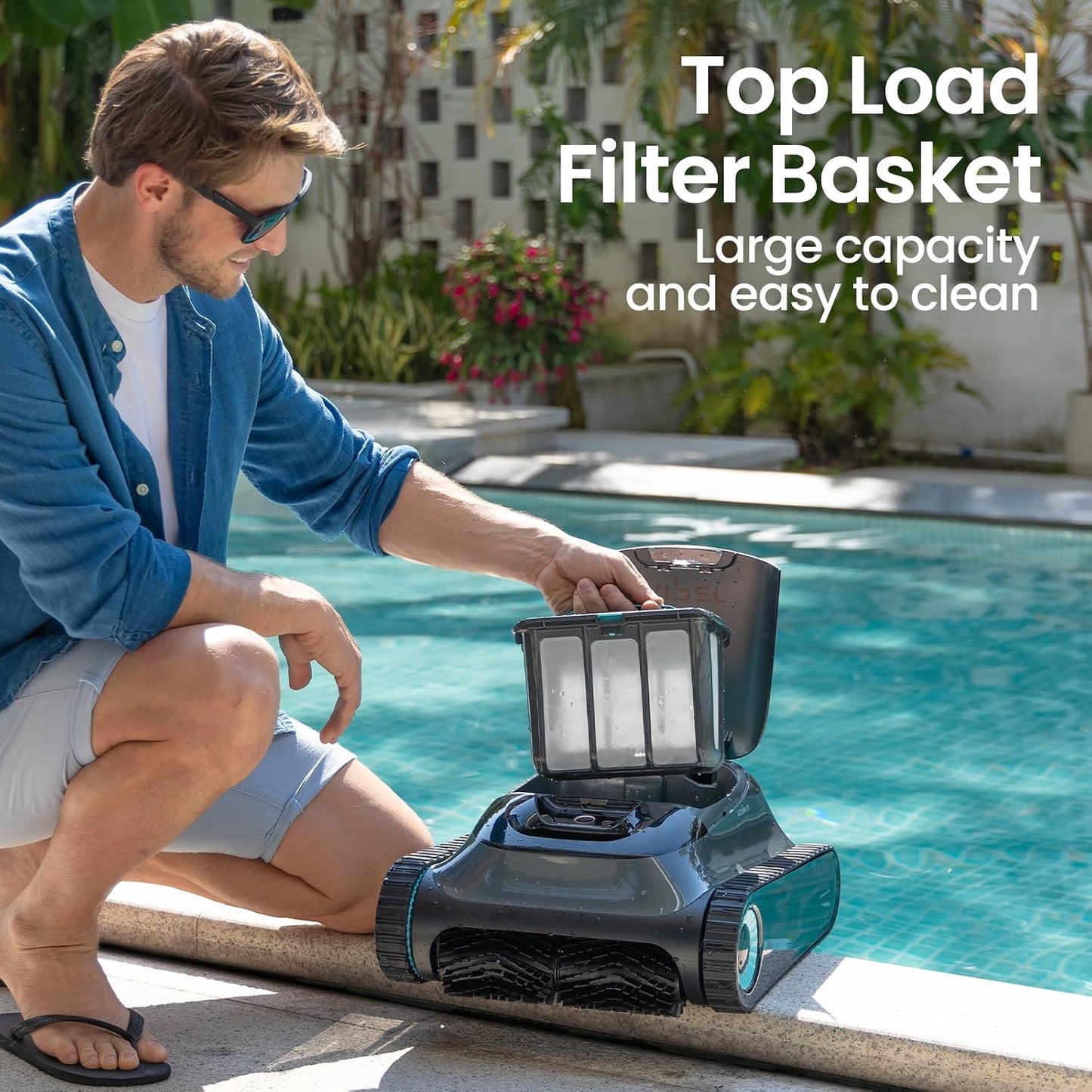 Aiper Scuba S1 - Robotic Pool Cleaner, Powerful Suction, 150-Min Runtime, Wall & Waterline Cleaning, for Inground & Above Ground Pools up to 1600 sq.ft-2024 Basic