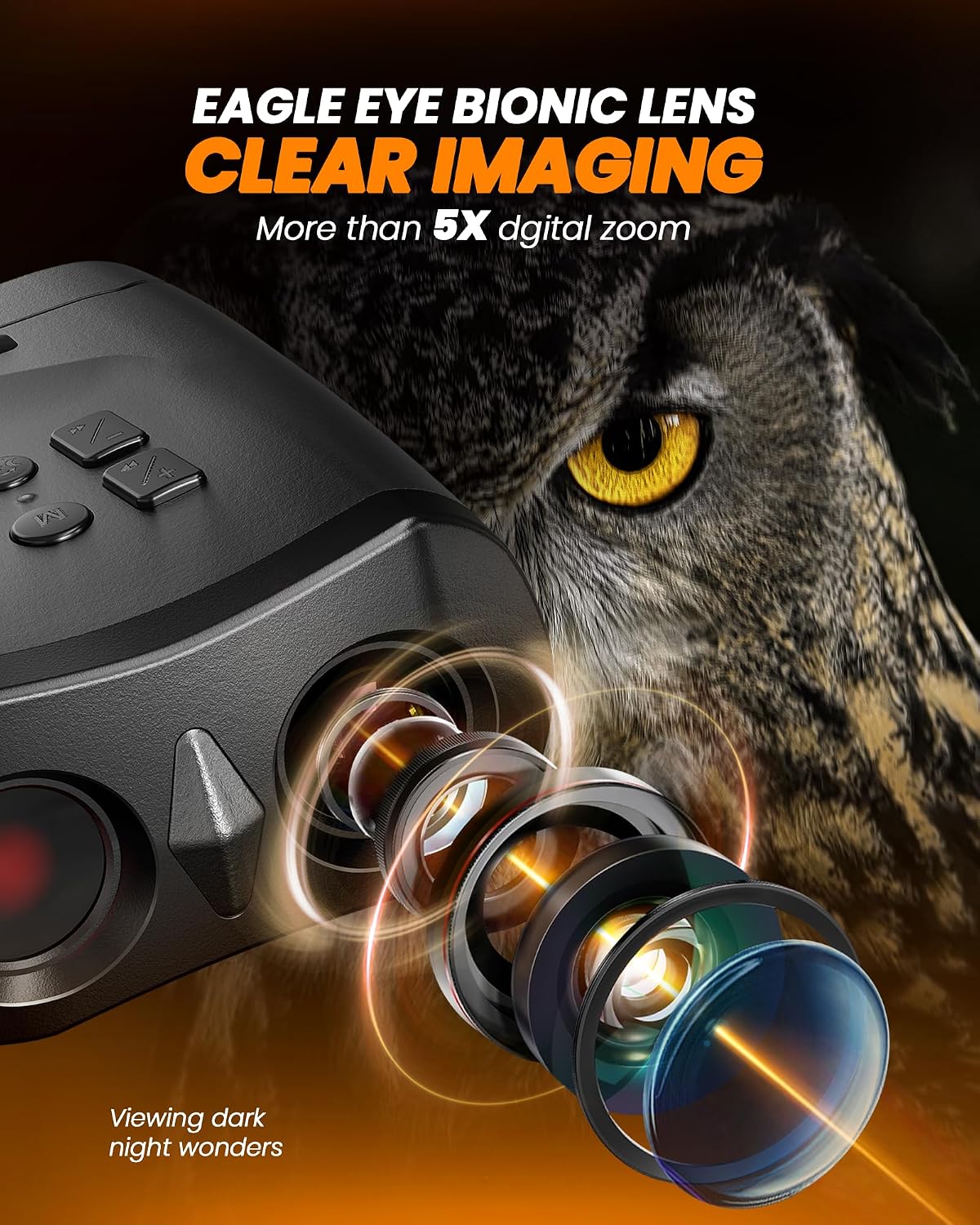 Night Vision Goggles, True 4K Night Vision Binoculars, Equipped with 50mm Objective Lens, 850nm IR, 3'' HD Screen 4000mAh Rechargeable Battery, Suit for Wildlife Watching and Camping