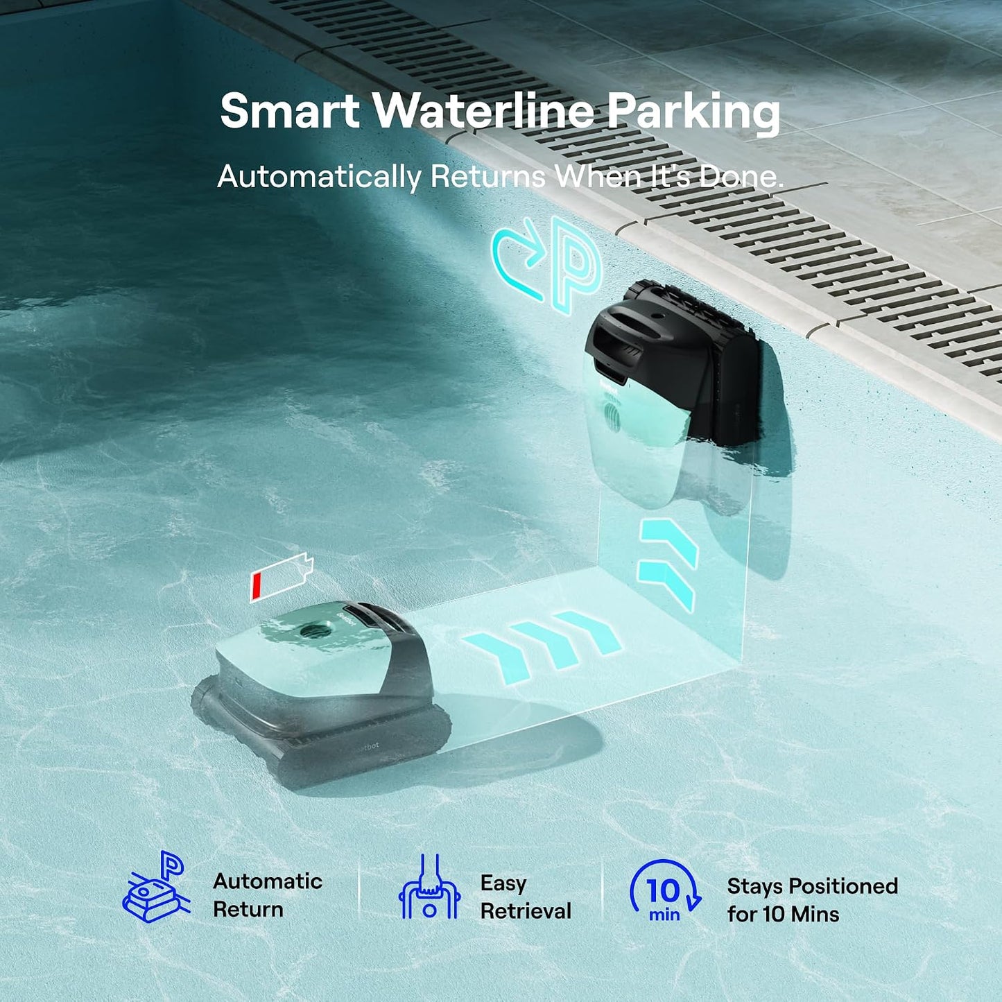 Beatbot Sora 10 Cordless Pool Vacuum Robot for Inground & Above Ground Pools, 6800 GPH Suction, Floor/Wall/Waterline/Shallow Area Cleaning, Waterline Parking, 300 Mins Runtime, Mint Green