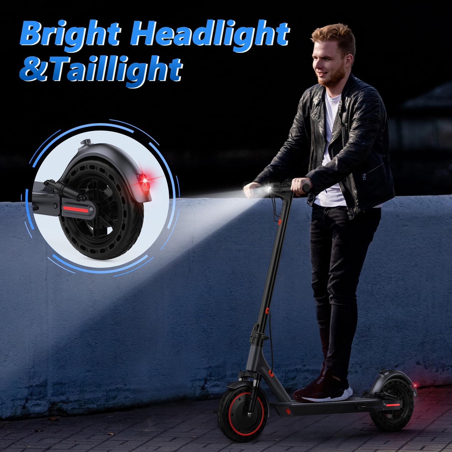 Maxshot Electric Scooter, 8.5" /10" /14" Tire, 16/19/22 Mph Top Speed, 12/16/21/27/28/49/50 Miles Long Range, Folding Escooter for Adults and Kids with Seat Bag, Dual Braking, Dual Suspension, App