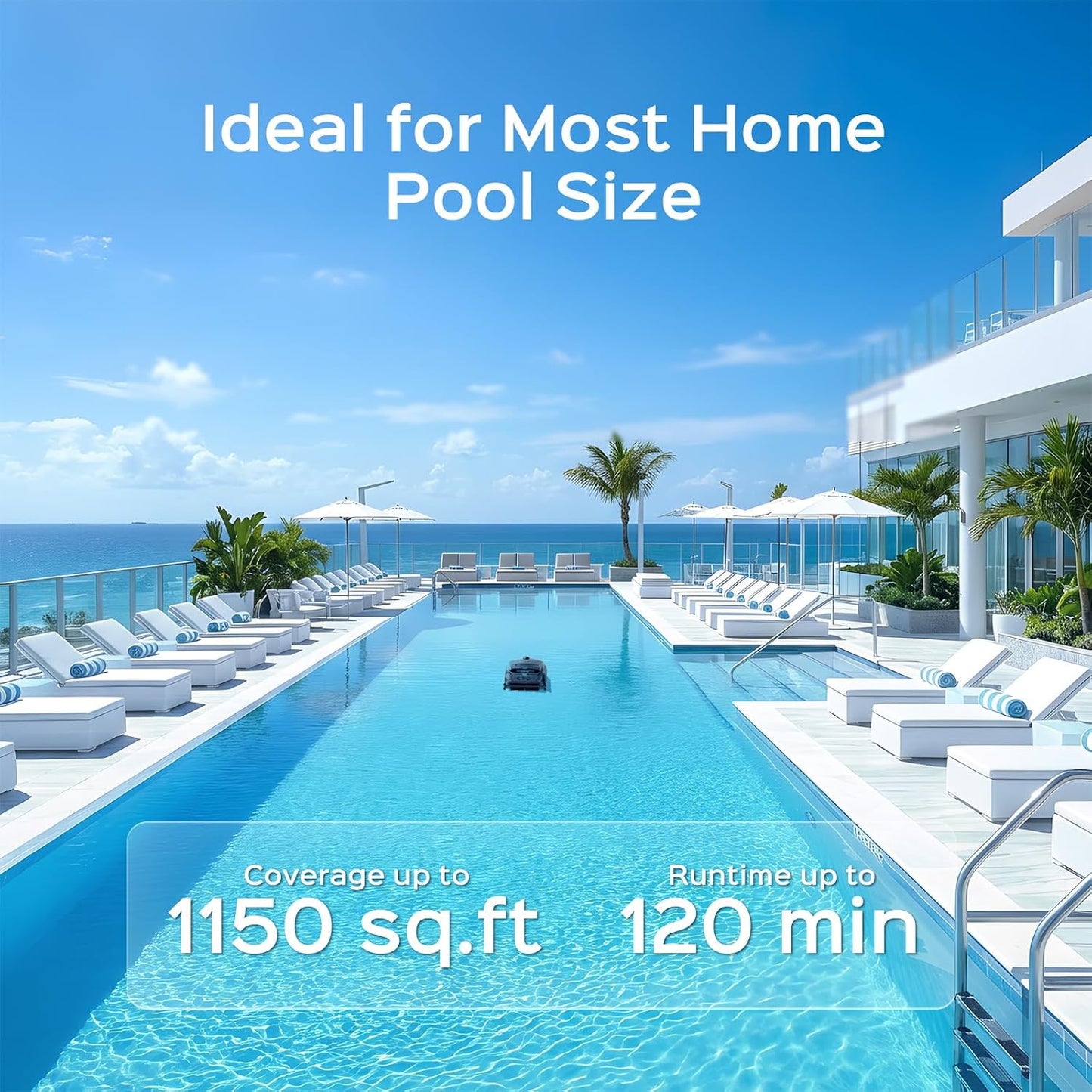 WYBOT B1 Cordless Robotic Pool Vacuum Pool Cleaner Robot for Inground Pools | Quad-Roller Brushes for Edge Cleaning, Floor & Wall Coverage, High Obstacle Crossing, Lightweight, App Control