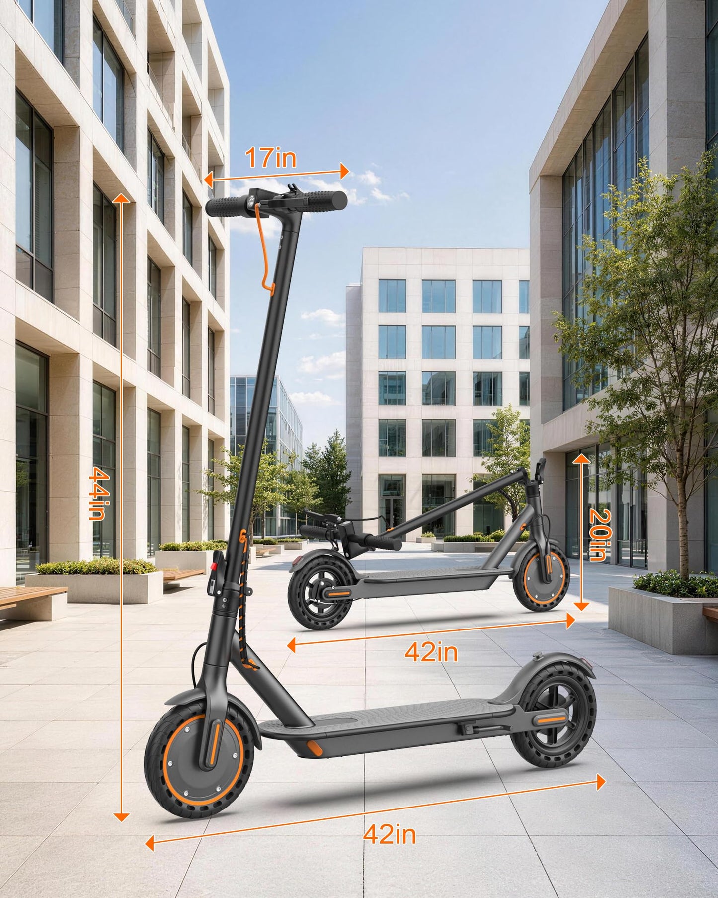 Maxshot Electric Scooter, 8.5" /10" /14" Tire, 16/19/22 Mph Top Speed, 12/16/21/27/28/49/50 Miles Long Range, Folding Escooter for Adults and Kids with Seat Bag, Dual Braking, Dual Suspension, App