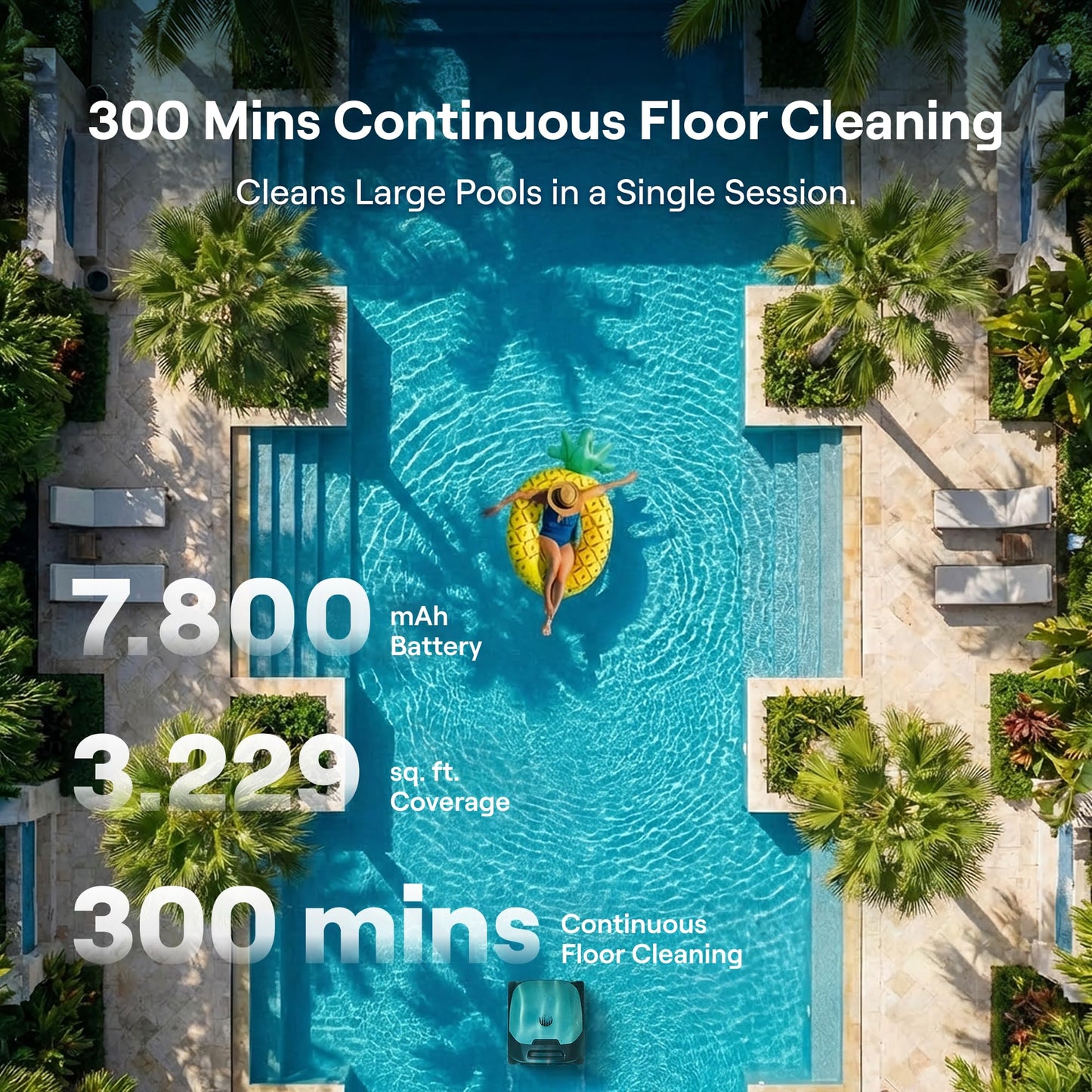 Beatbot Sora 10 Cordless Pool Vacuum Robot for Inground & Above Ground Pools, 6800 GPH Suction, Floor/Wall/Waterline/Shallow Area Cleaning, Waterline Parking, 300 Mins Runtime, Mint Green