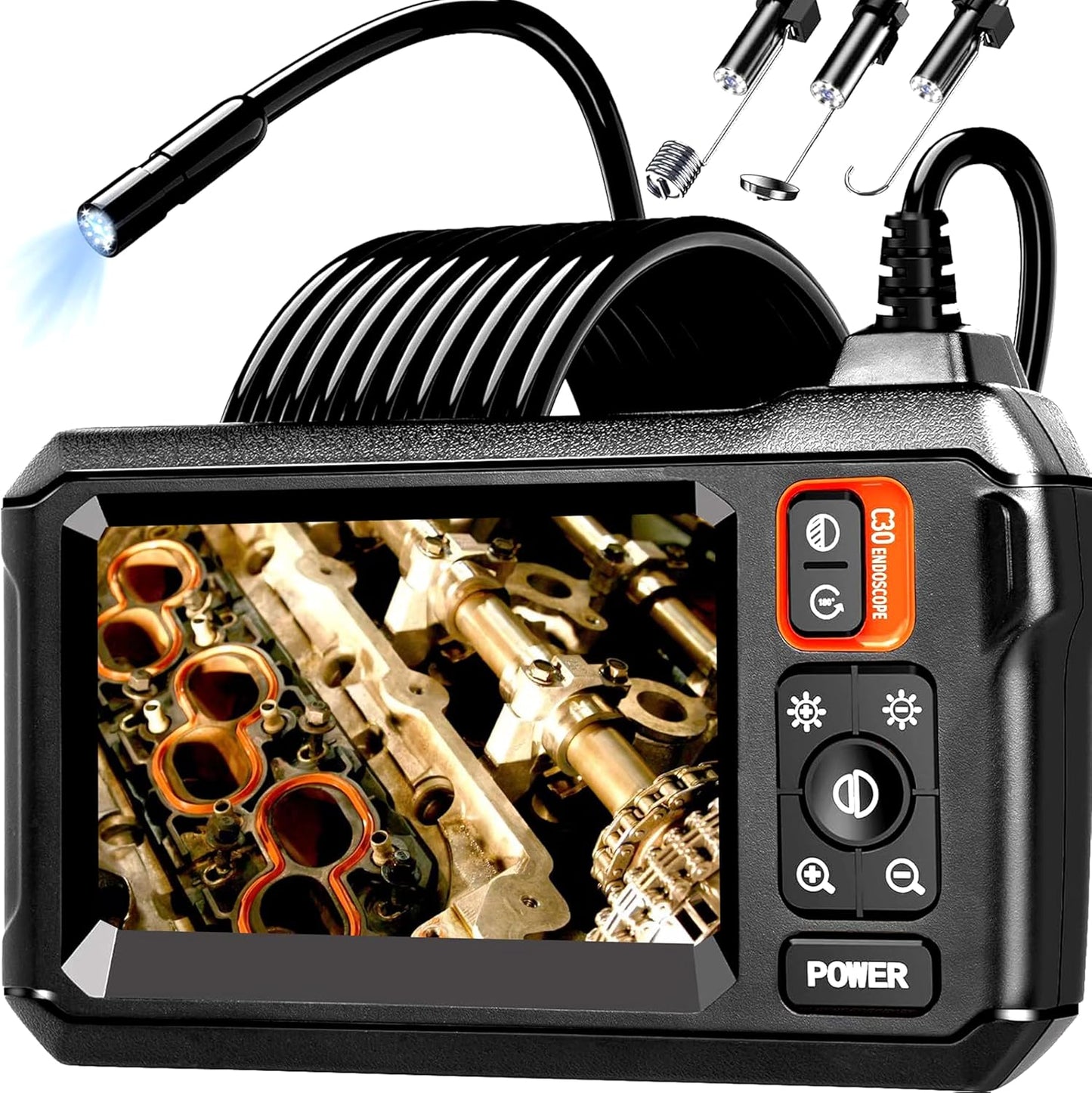 Daxiongmao Endoscope Camera with Light, 1080P HD Borescope | IP67 Waterproof Snake Camera – Ideal for Inspecting Walls, Vents, Automotive Engines, Pipes – A Great Gift Tool for Men